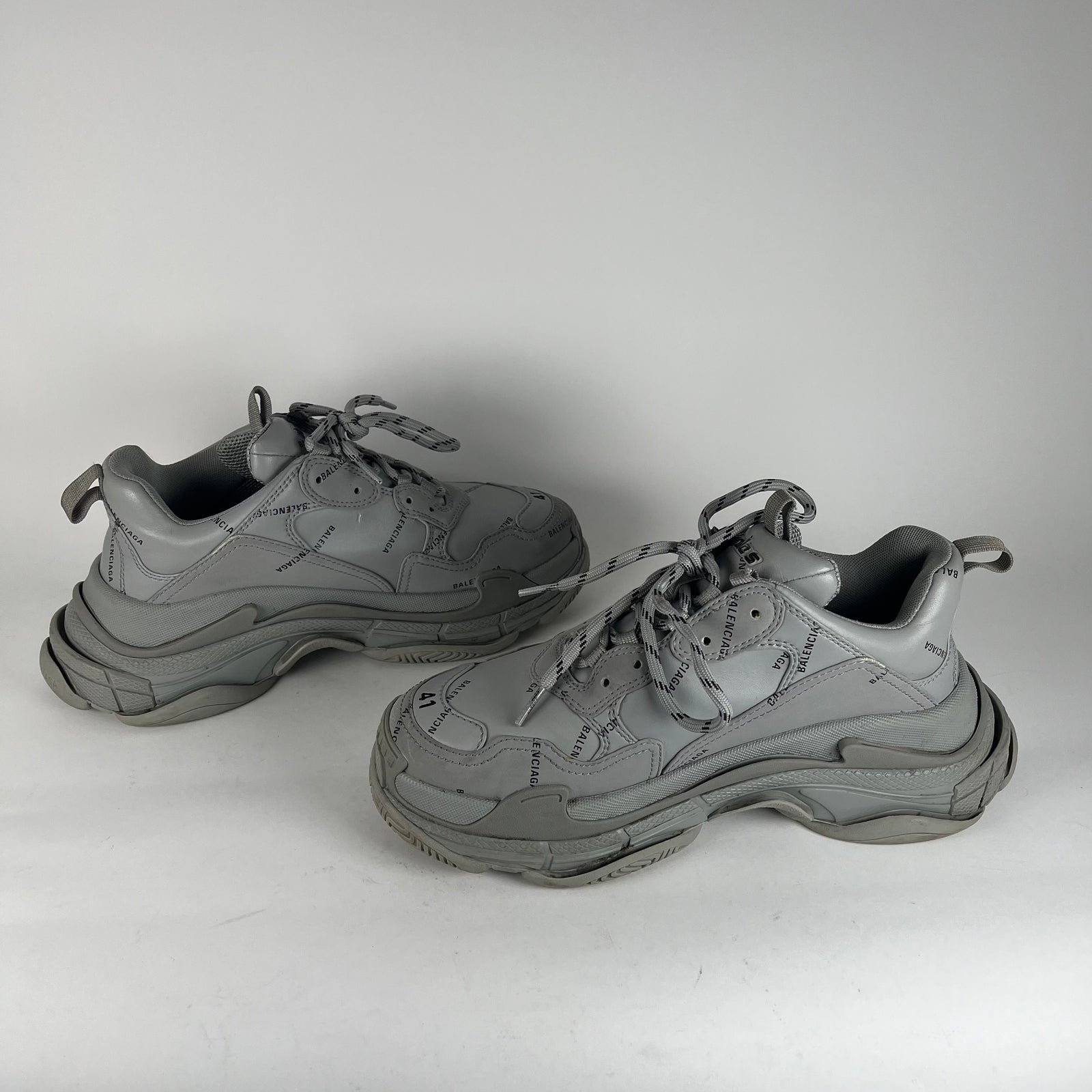 Balenciaga Grey All Over Logo Triple S Size 41