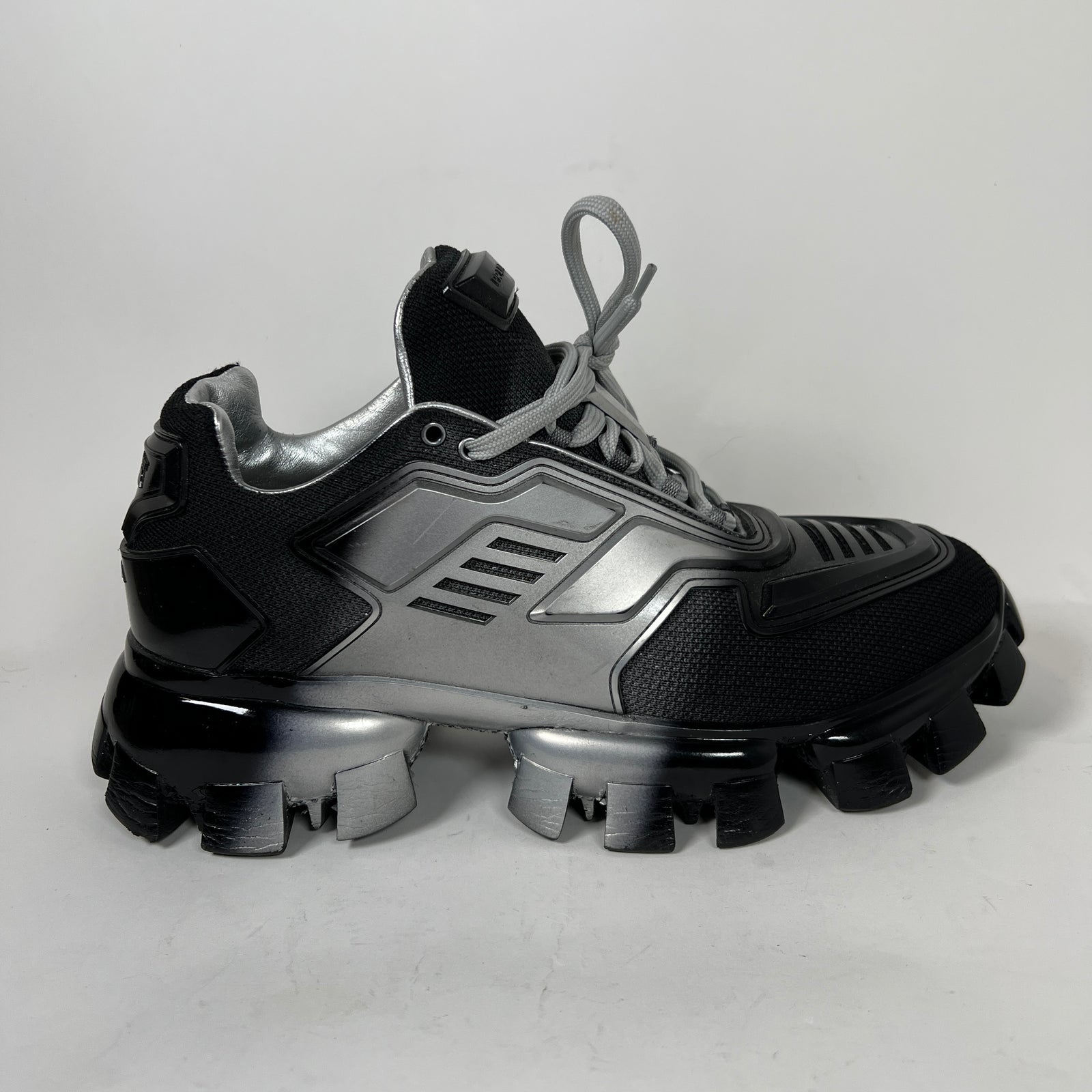 Prada Black/Silver Cloudbust Sneakers Size 8.5