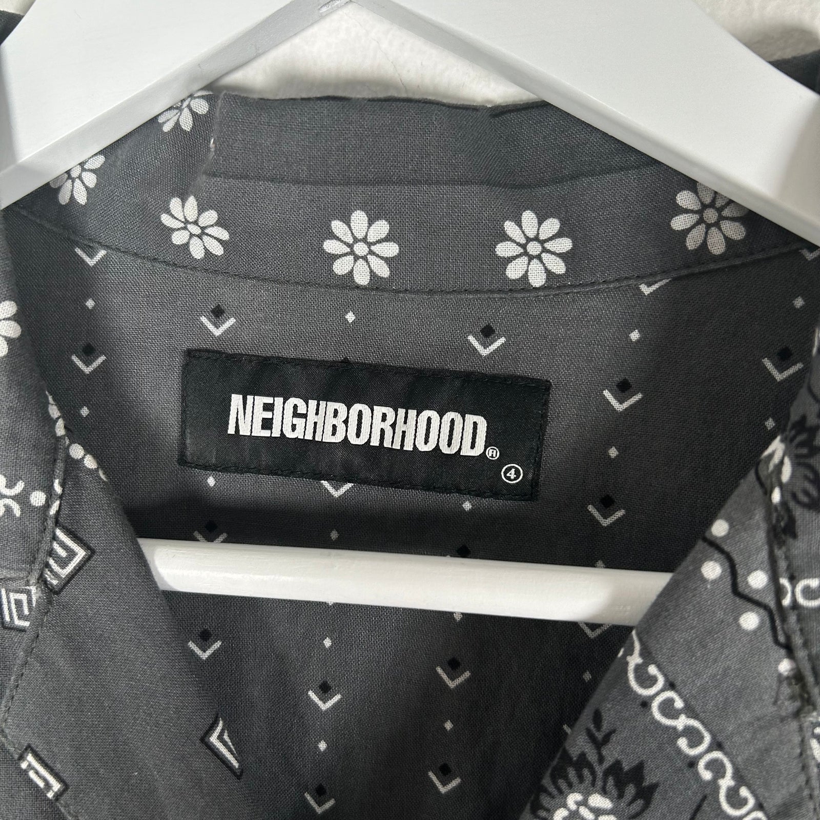 Neighborhood Grey Bandana Button-Up Shirt Size L