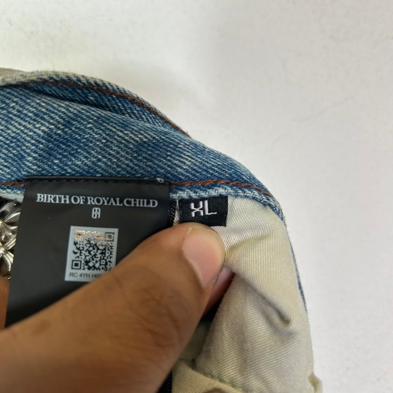 Birth of Royal Child Dirty-Washed Waxed Baggy Jeans