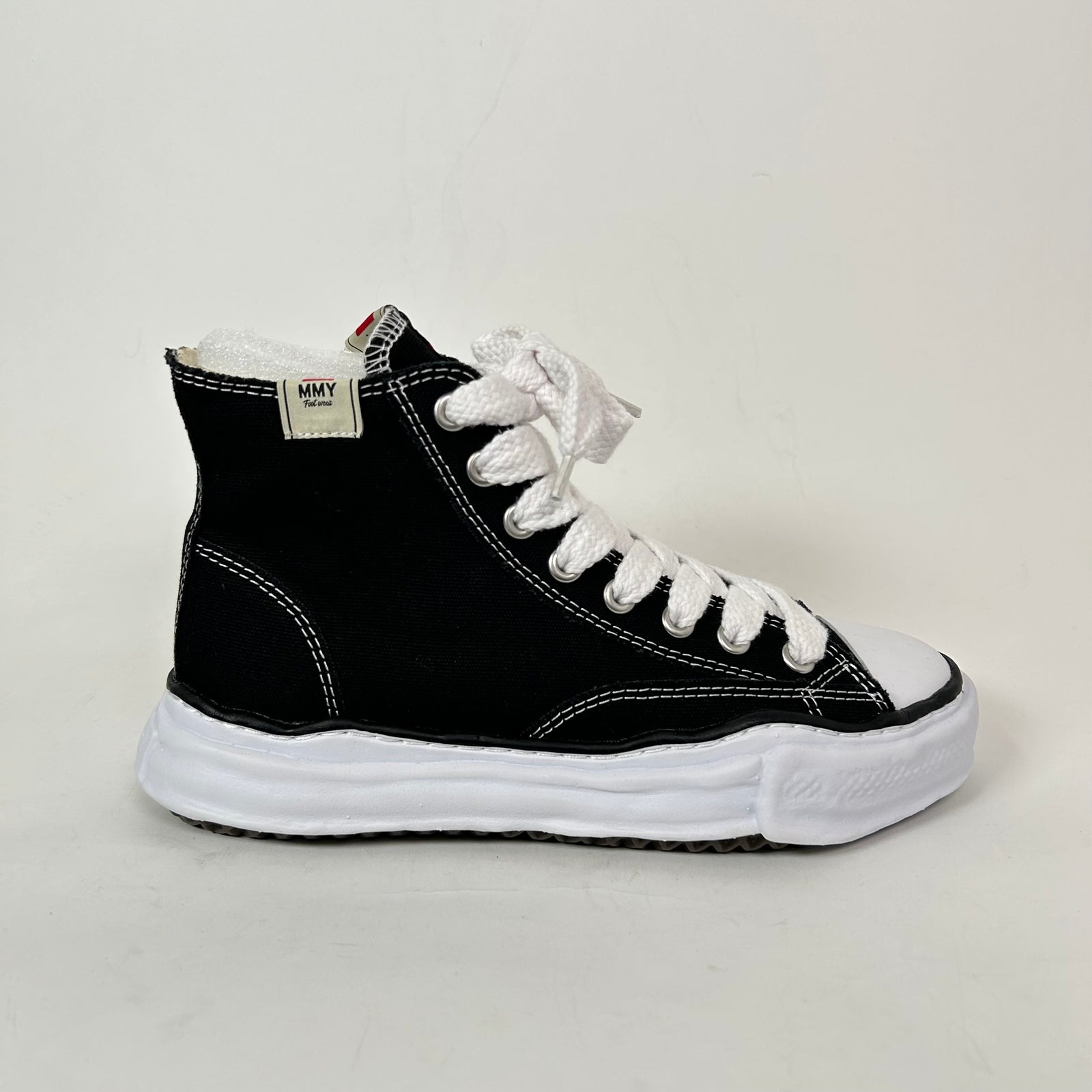 Maison Mihara Yasuhiro Black/White Peterson OG Sole Canvas High-Top Sneaker Size 41