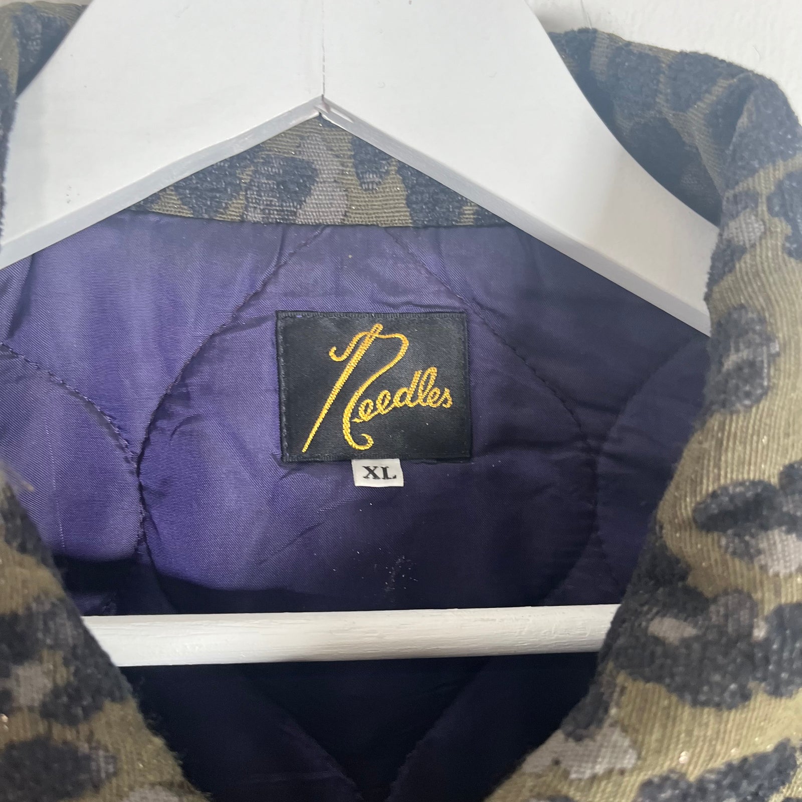 Needles Green Cheetah Work Jacket Size XL