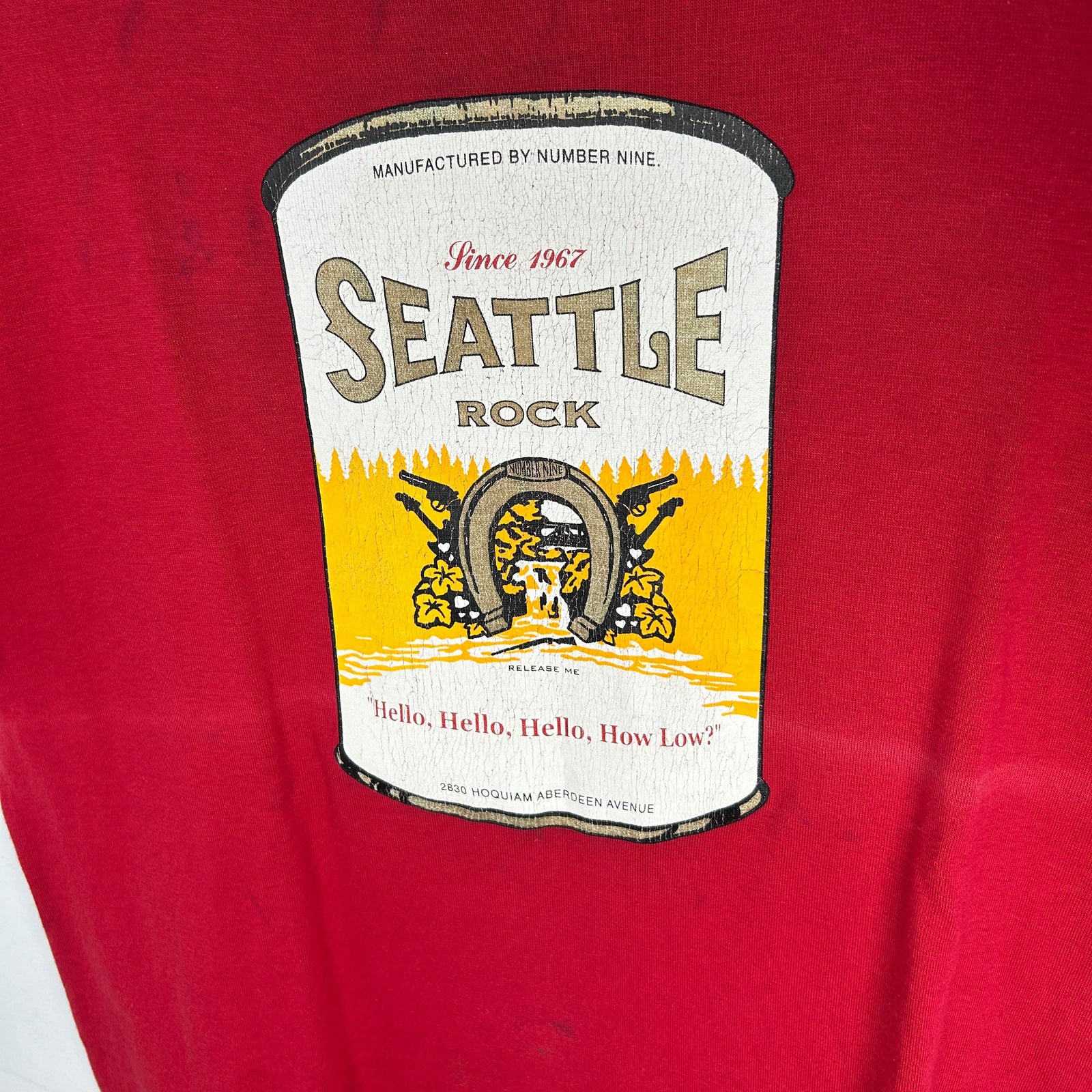 Number (N)ine Red Seattle Soup-Can Red T-Shirt Size 3
