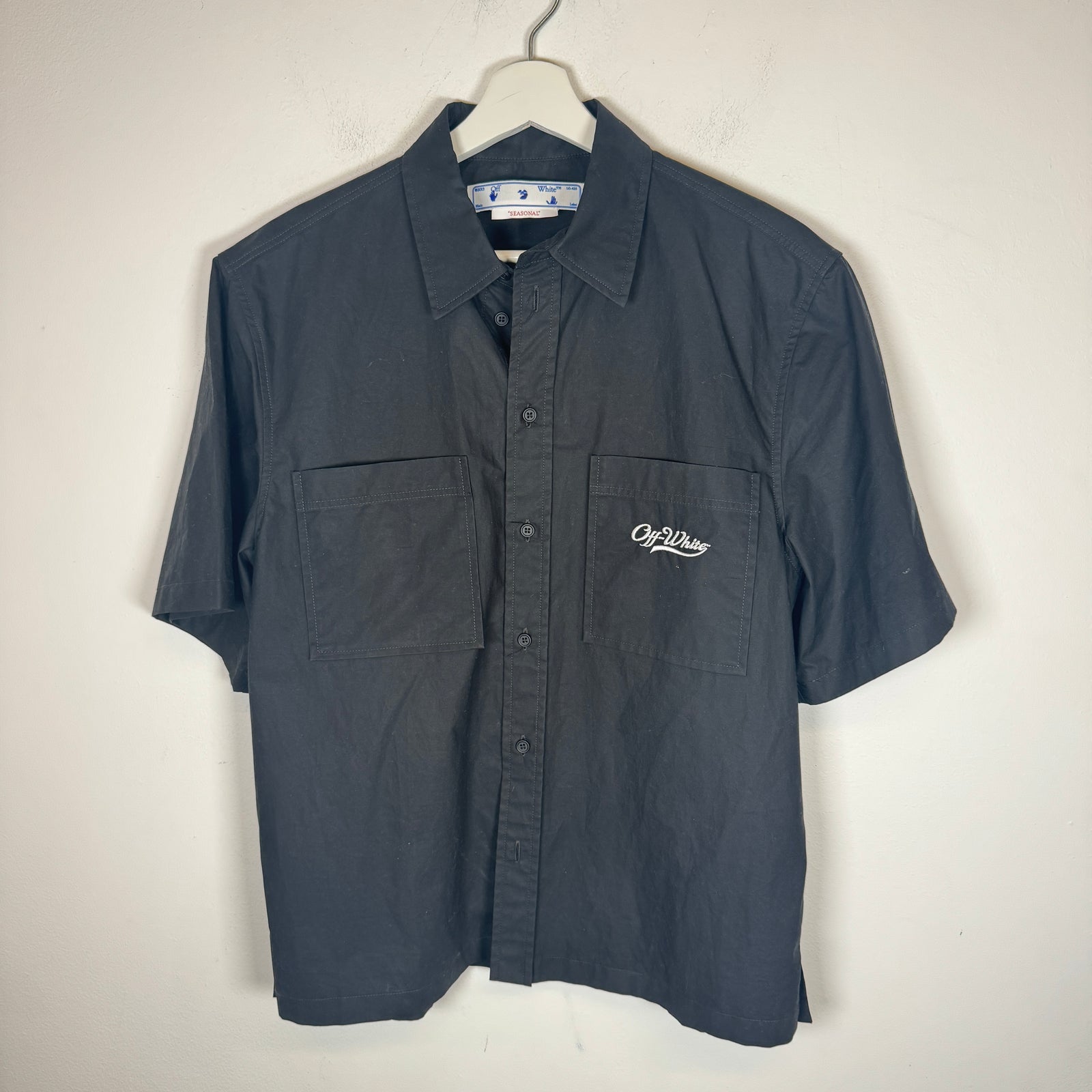 Off-White Black Wave Off Button-Up Shirt Size S