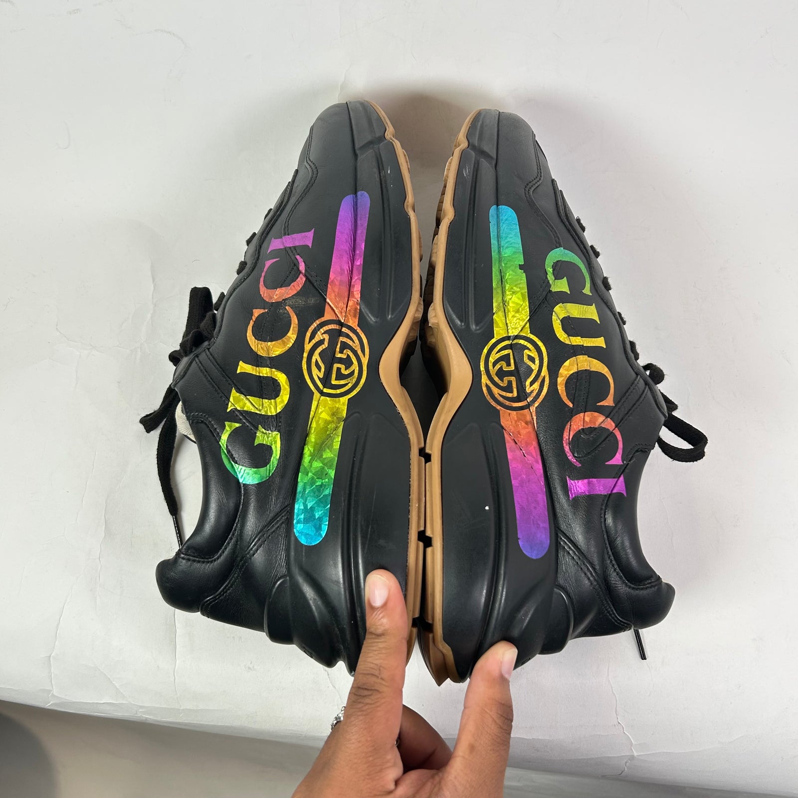 Gucci Iridescent Logo Rhyton Sneaker
