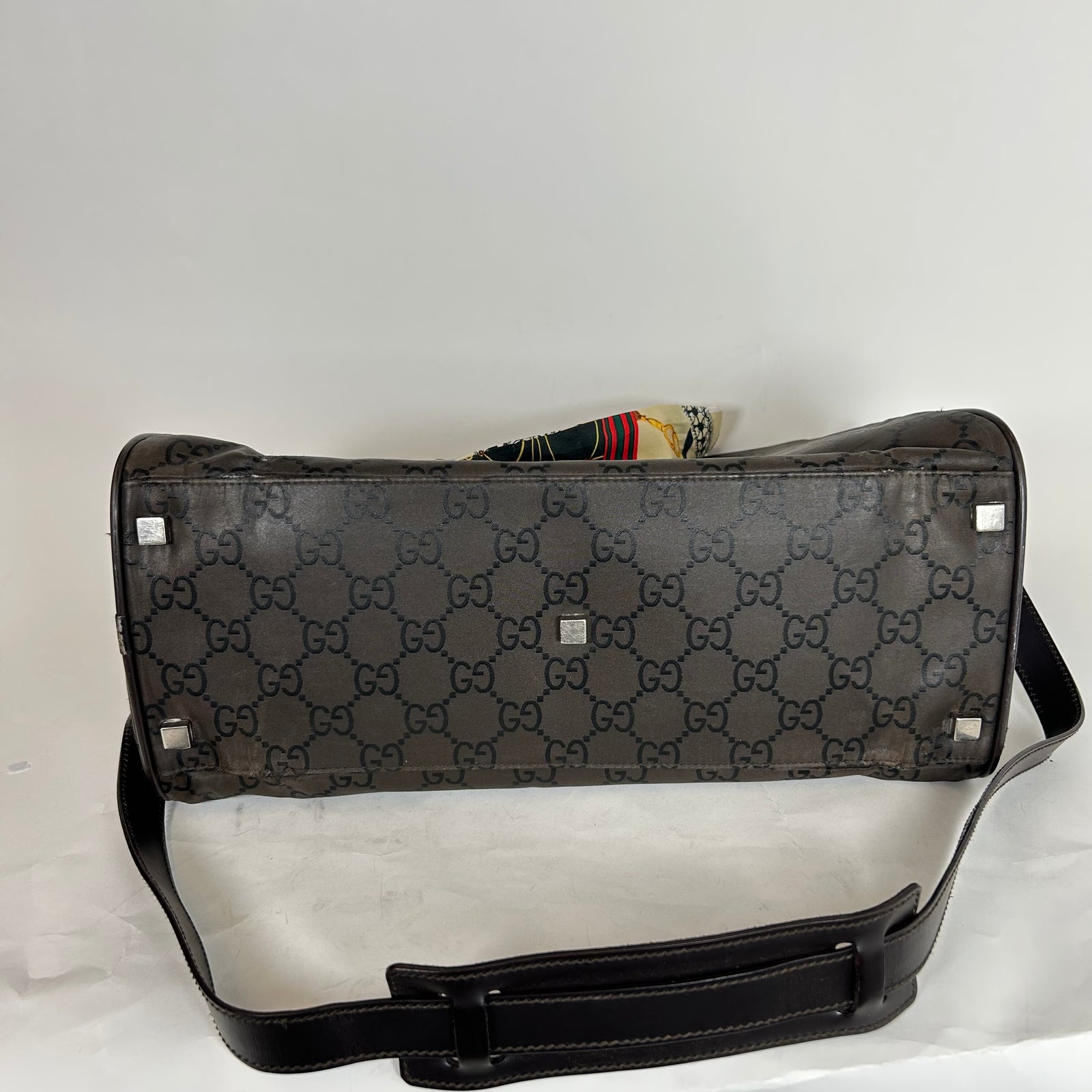 Gucci Brown GG Nylon Boston Bag