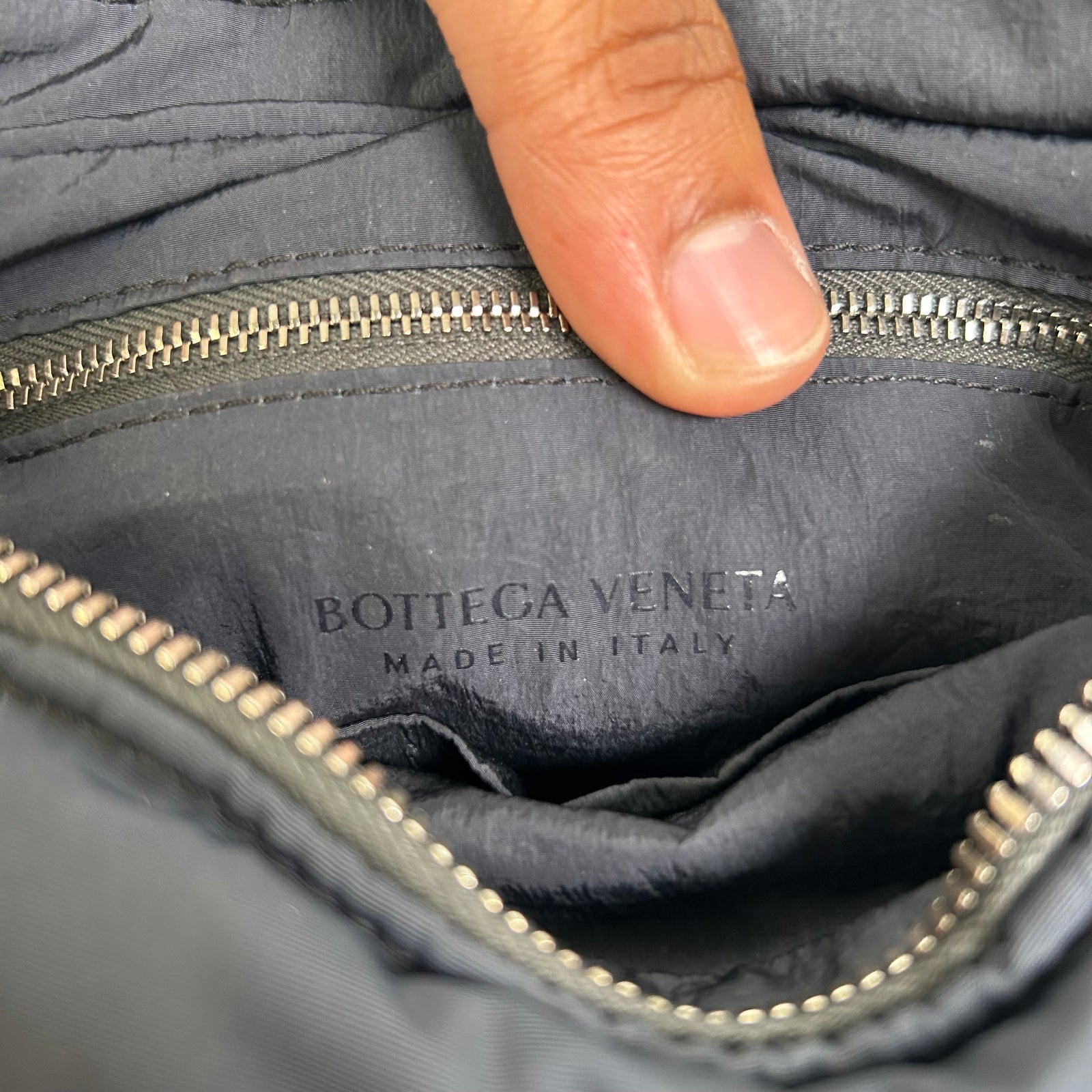 Bottega Veneta Navy Padded Tech Cassette Shoulder Bag