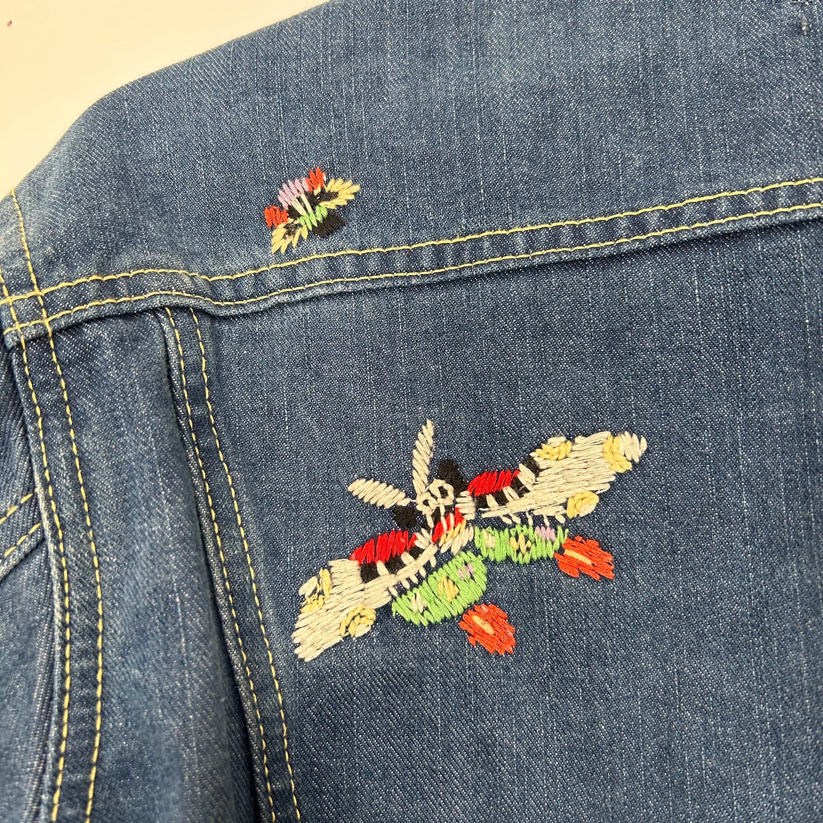 Kapital Smiley Sleeve Jean Jacket Size M