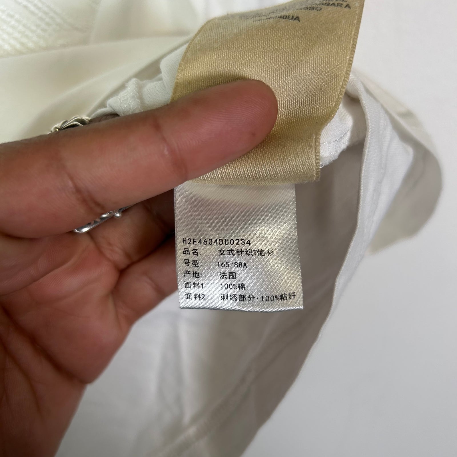 Hermes Embroidered Pocket Micro White T-Shirt Size S