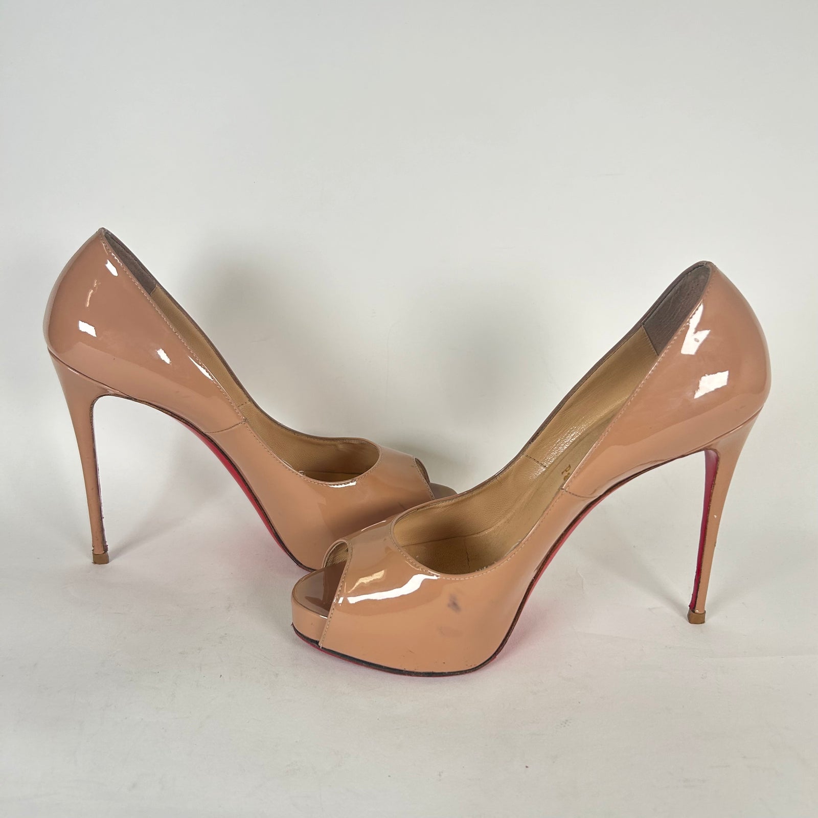 Christian Louboutin Lady Peep Nude Heels Size 38
