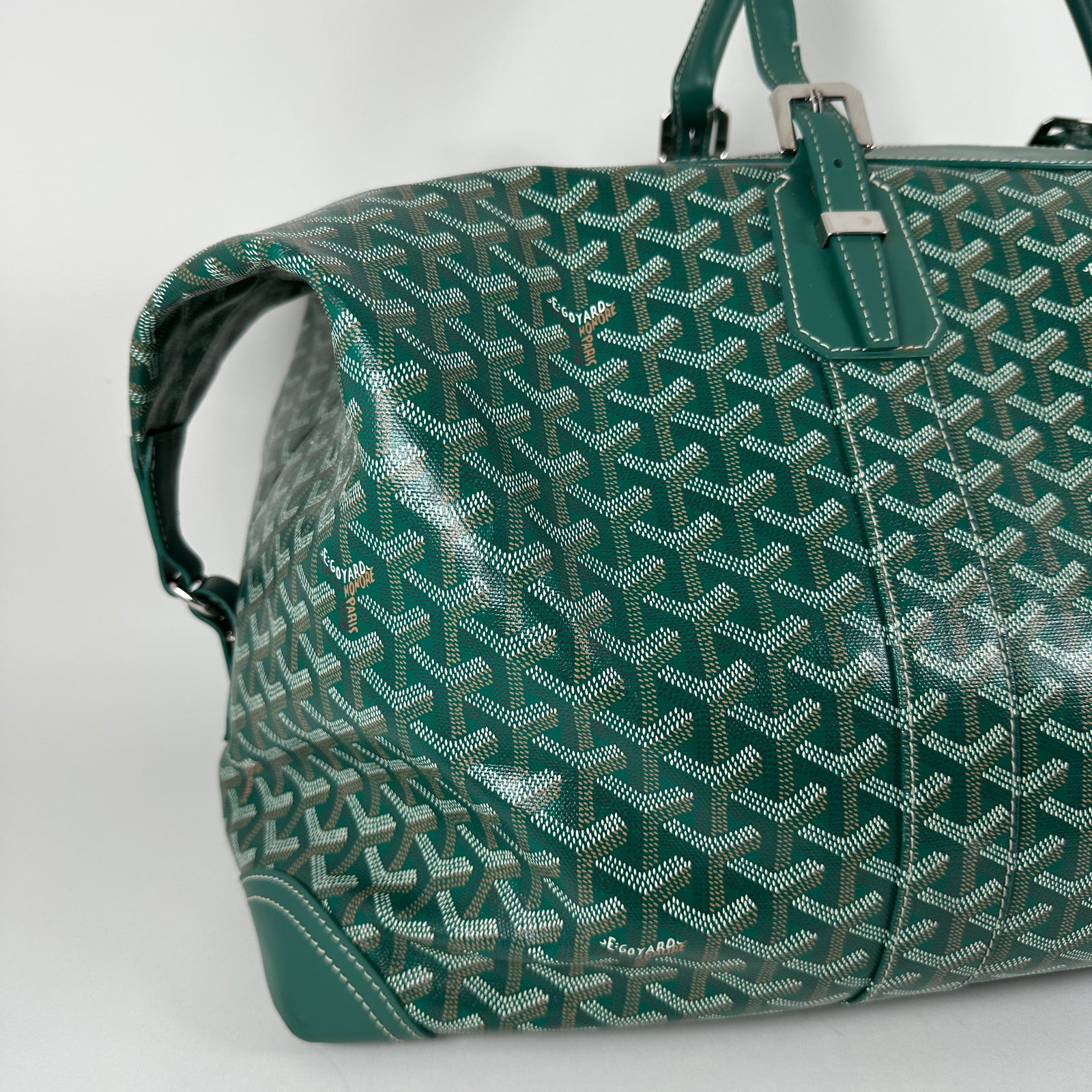 Goyard Goyardine Green Boeing 55 Travel Duffle Bag