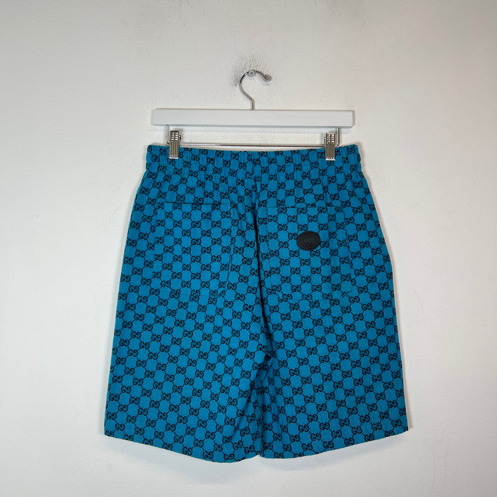 Gucci Blue GG Monogram Canvas Shorts Size 32