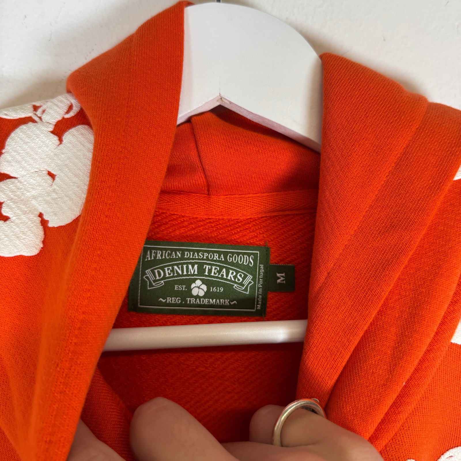 Denim Tears Orange Wreath Hoodie Size M