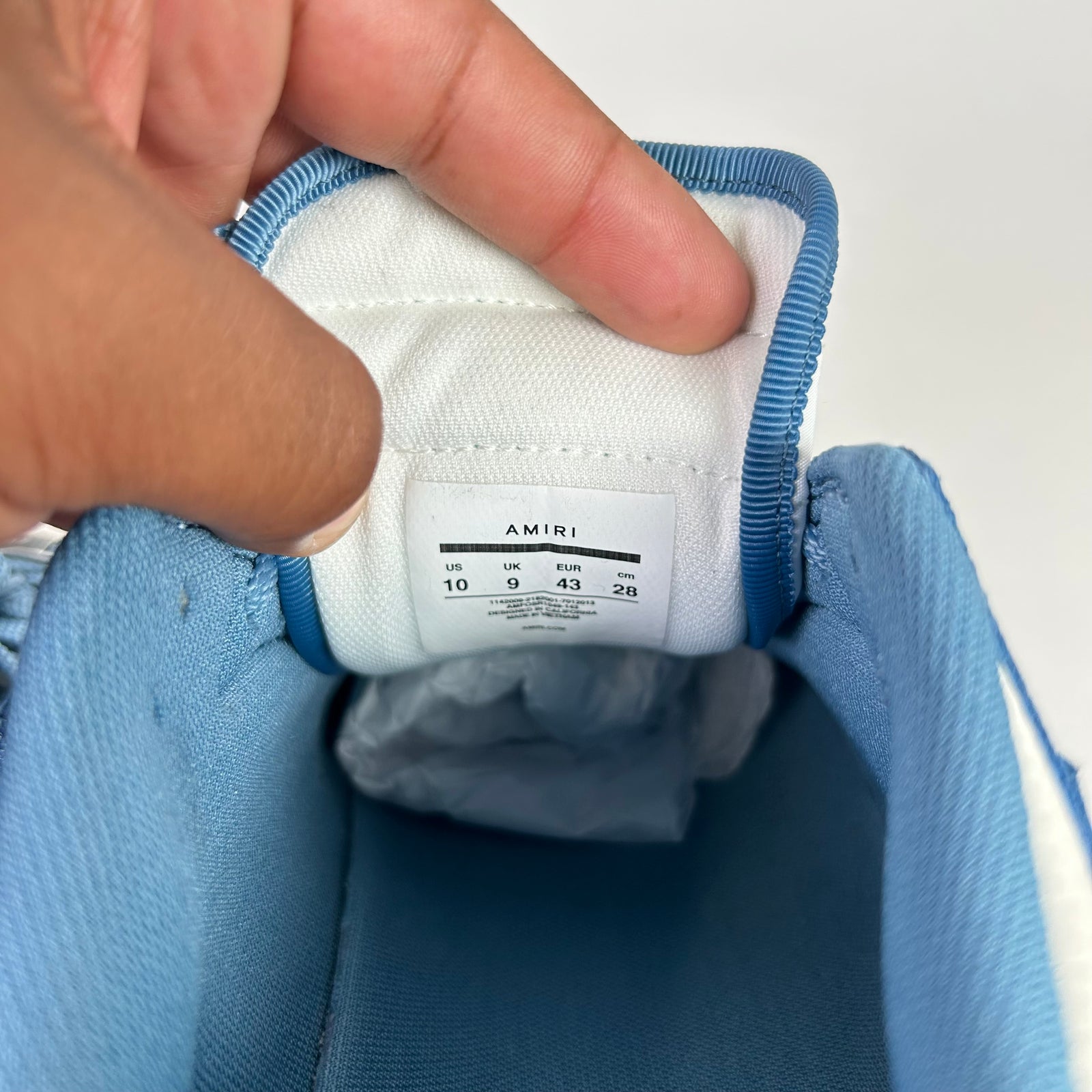 Amiri Blue Shimmer Skeleton Low-Top Sneakers
