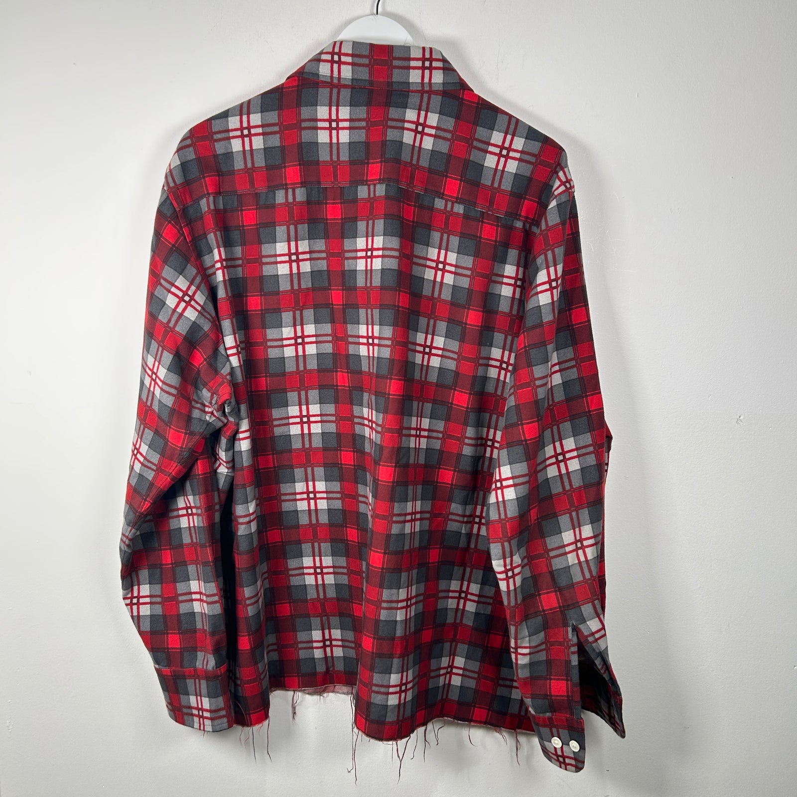 Needles Satin Lined Red Plaid Shirt Size XL