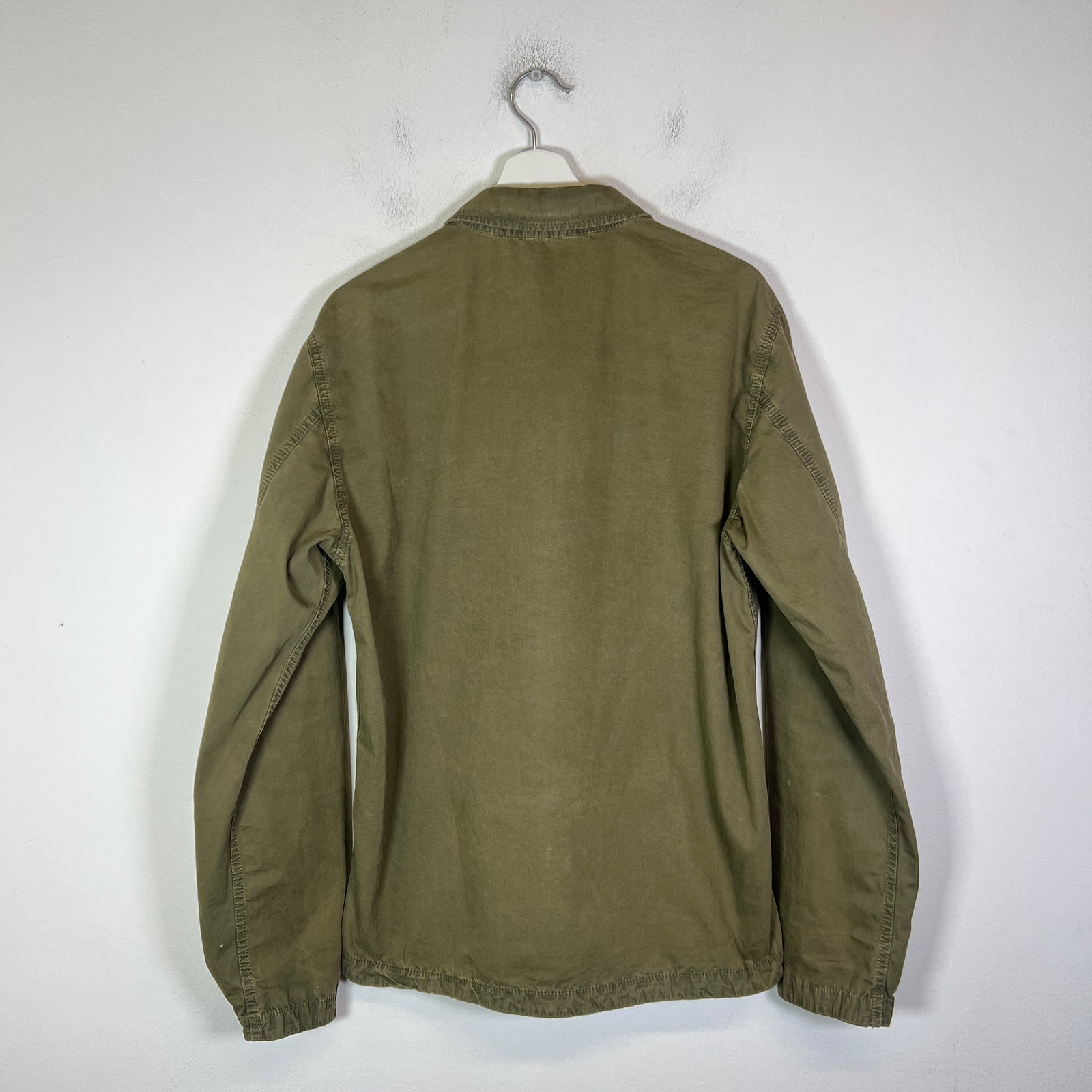 Stone Island Olive Garment Dyed Zip Overshirt Size L