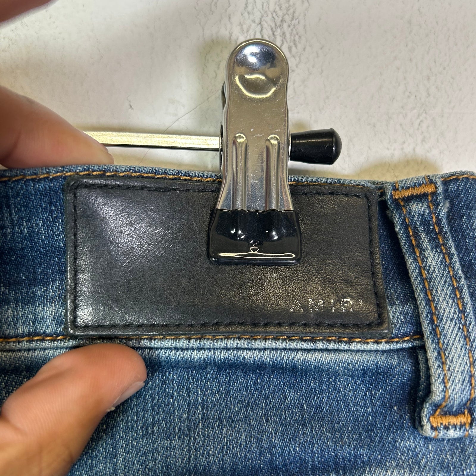 Amiri MX1 Indigo Black Patch Jeans