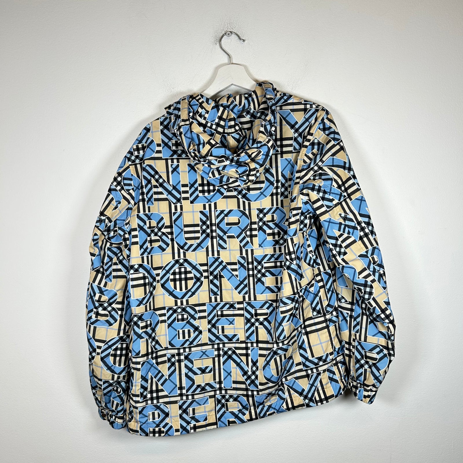 Burberry Blue Vintage Check Nylon Windbreaker Size S