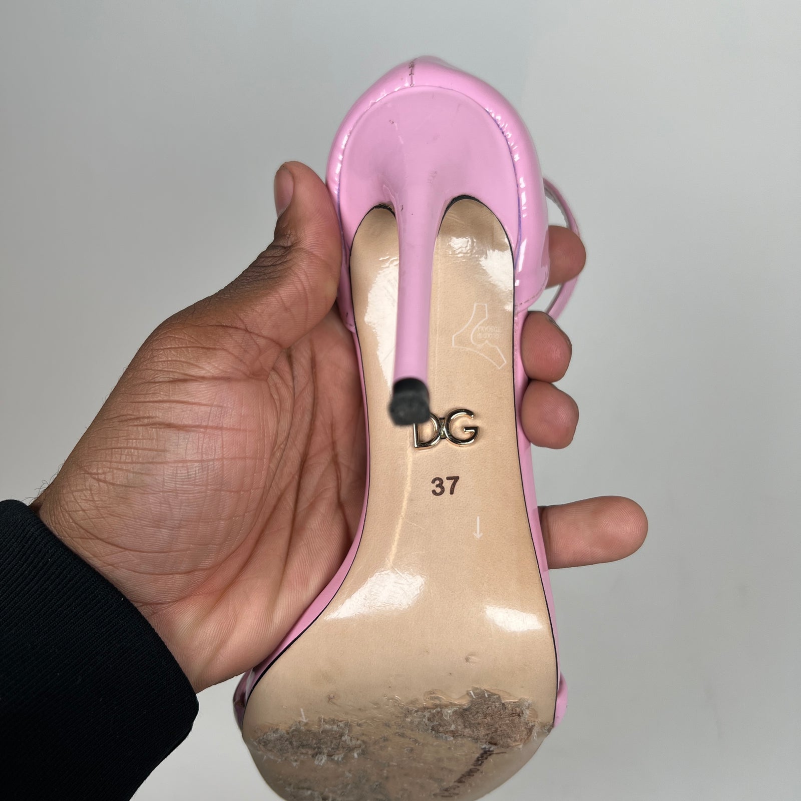 Dolce & Gabbana Pink Patent Leather Sandals Size 37