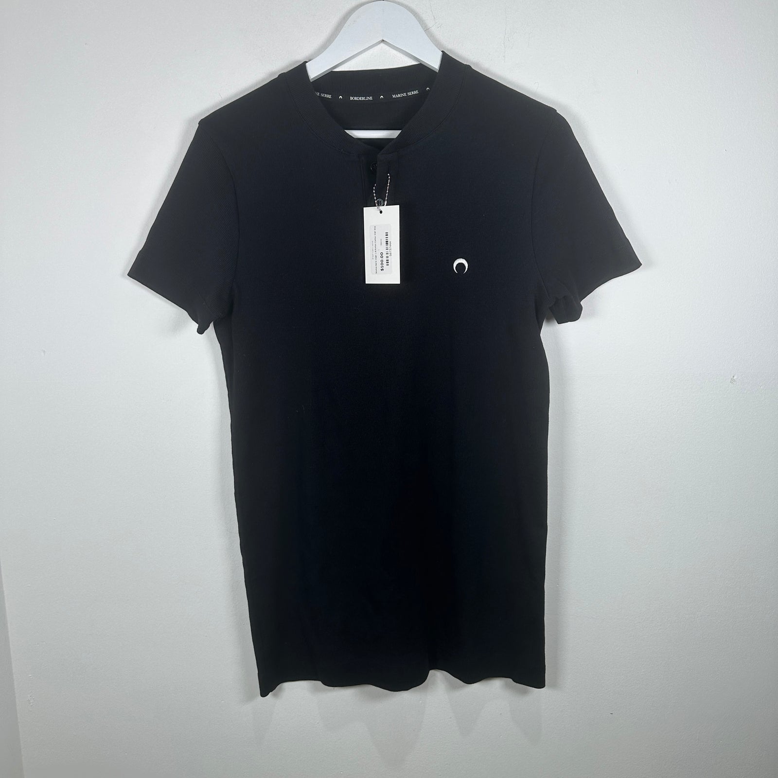 Marine Serre Logo 1/4 Button Cotton Shirt Size L