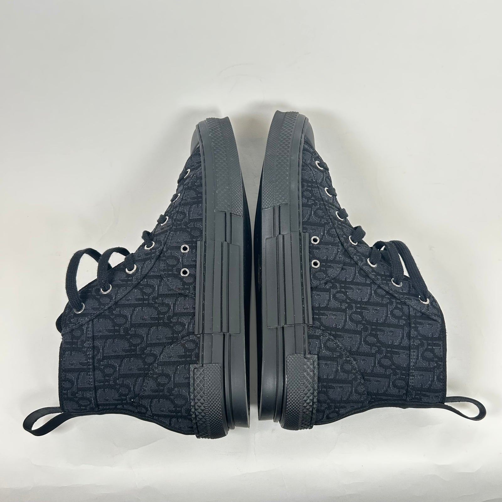 Dior B23 Black Jacquard High Top Sneaker Size 44
