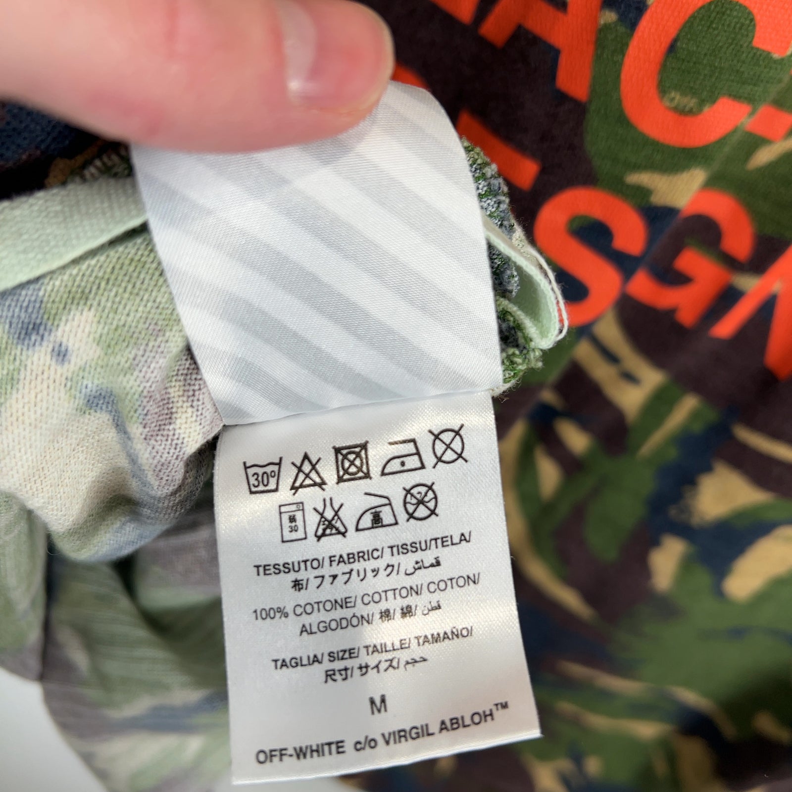 Off-White Camoflauge 'Piece By Design' T-Shirt Size M