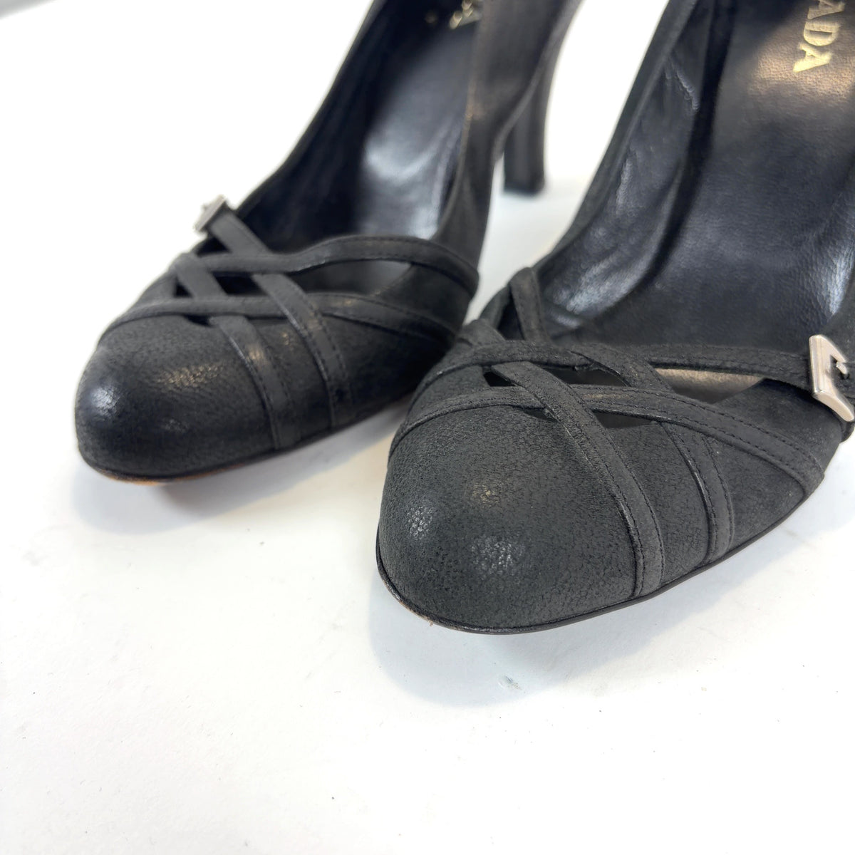 Prada Black Cutout Heels