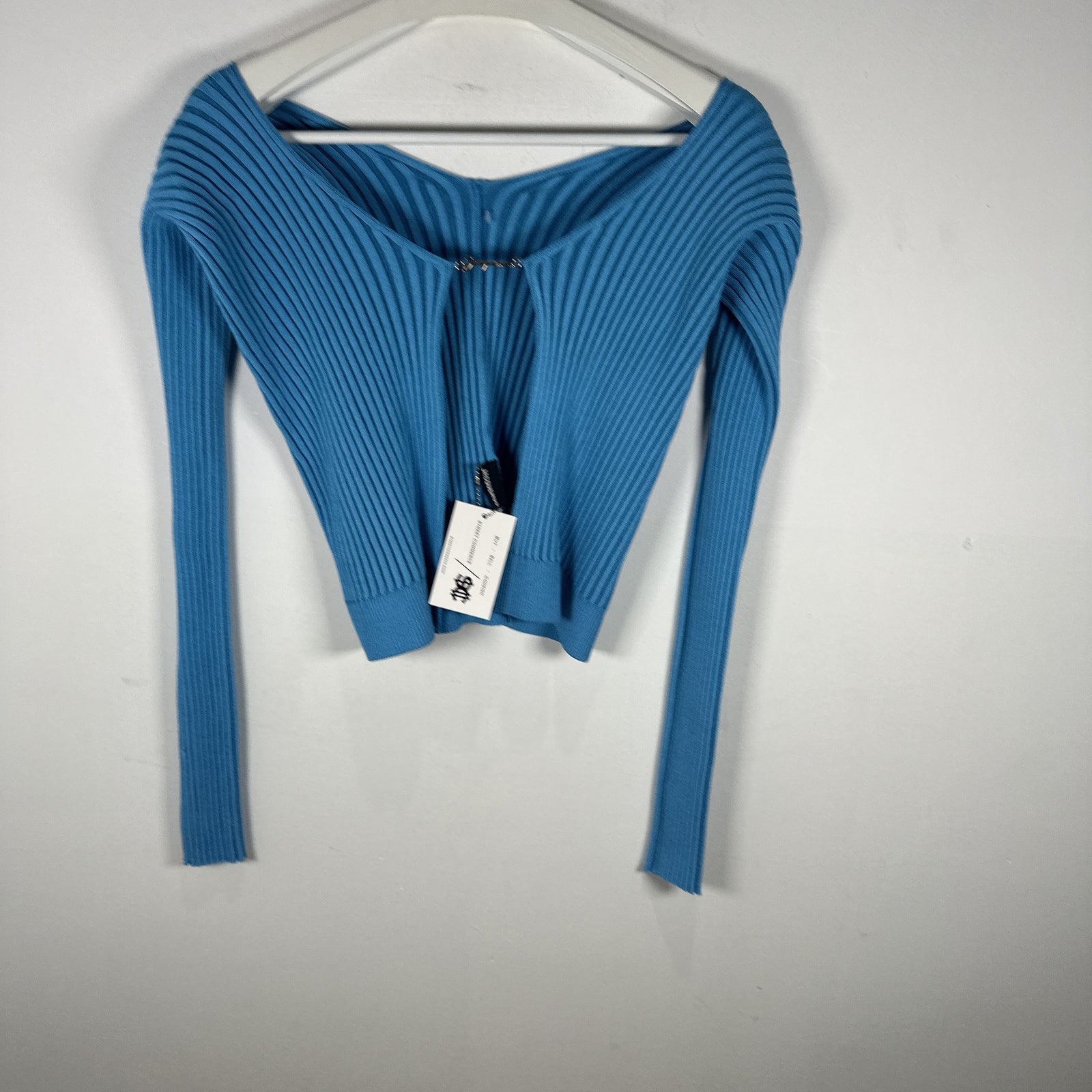 Jacquemus La Maille Pralu Cropped Cardigan Light Blue Size S