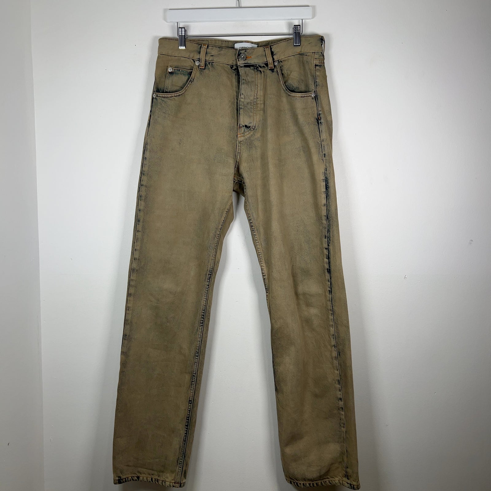 Ferragamo Acid-Wash Denim Jeans