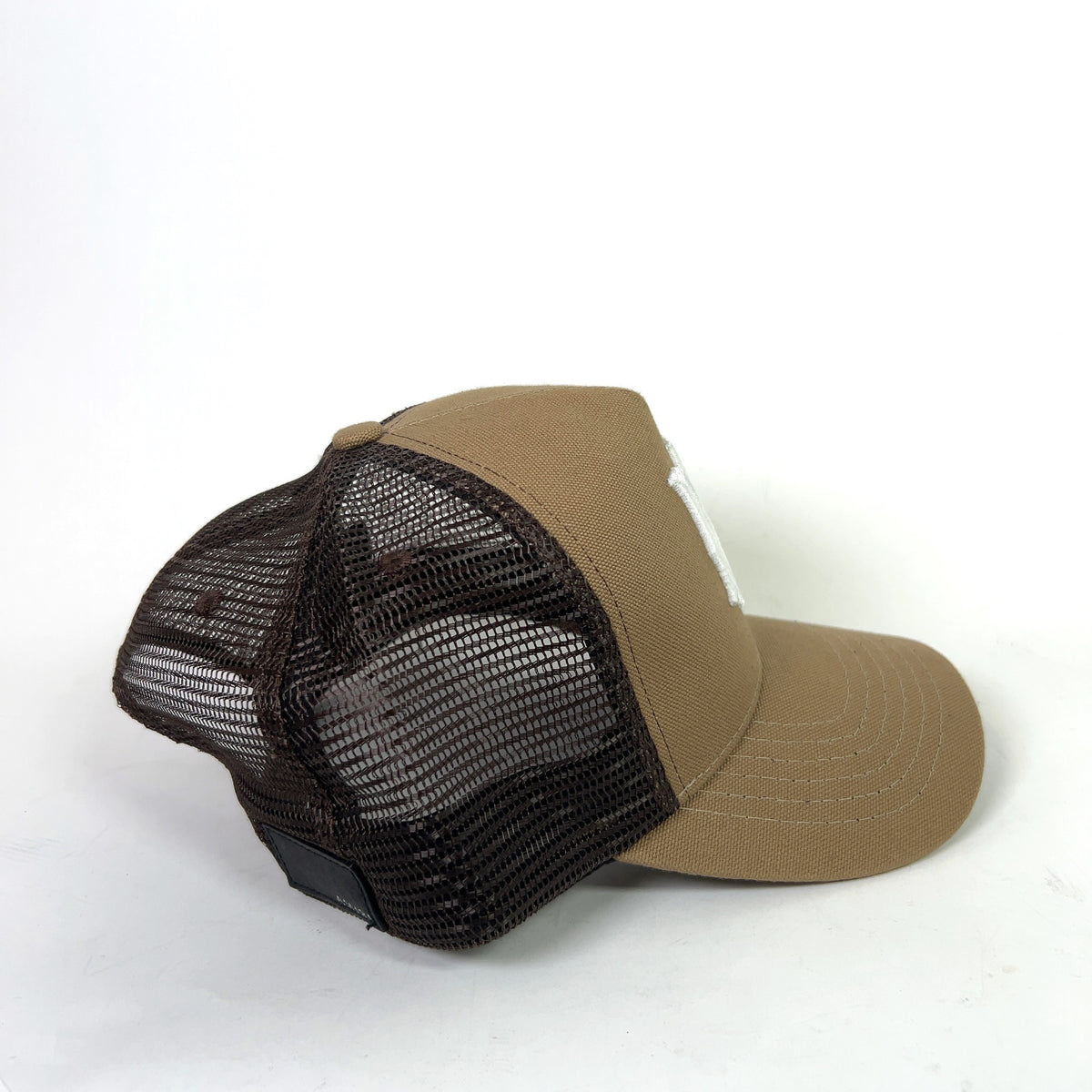 Amiri Brown MA Logo Trucker Hat