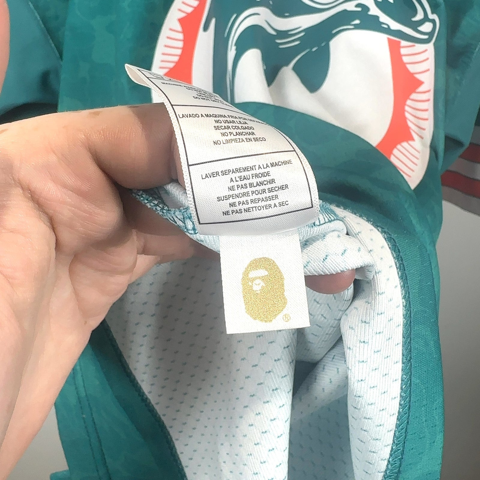 Bape x Mitchell & Ness ‘Miami Dolphins' Camoflauge Oversized Football Jersey