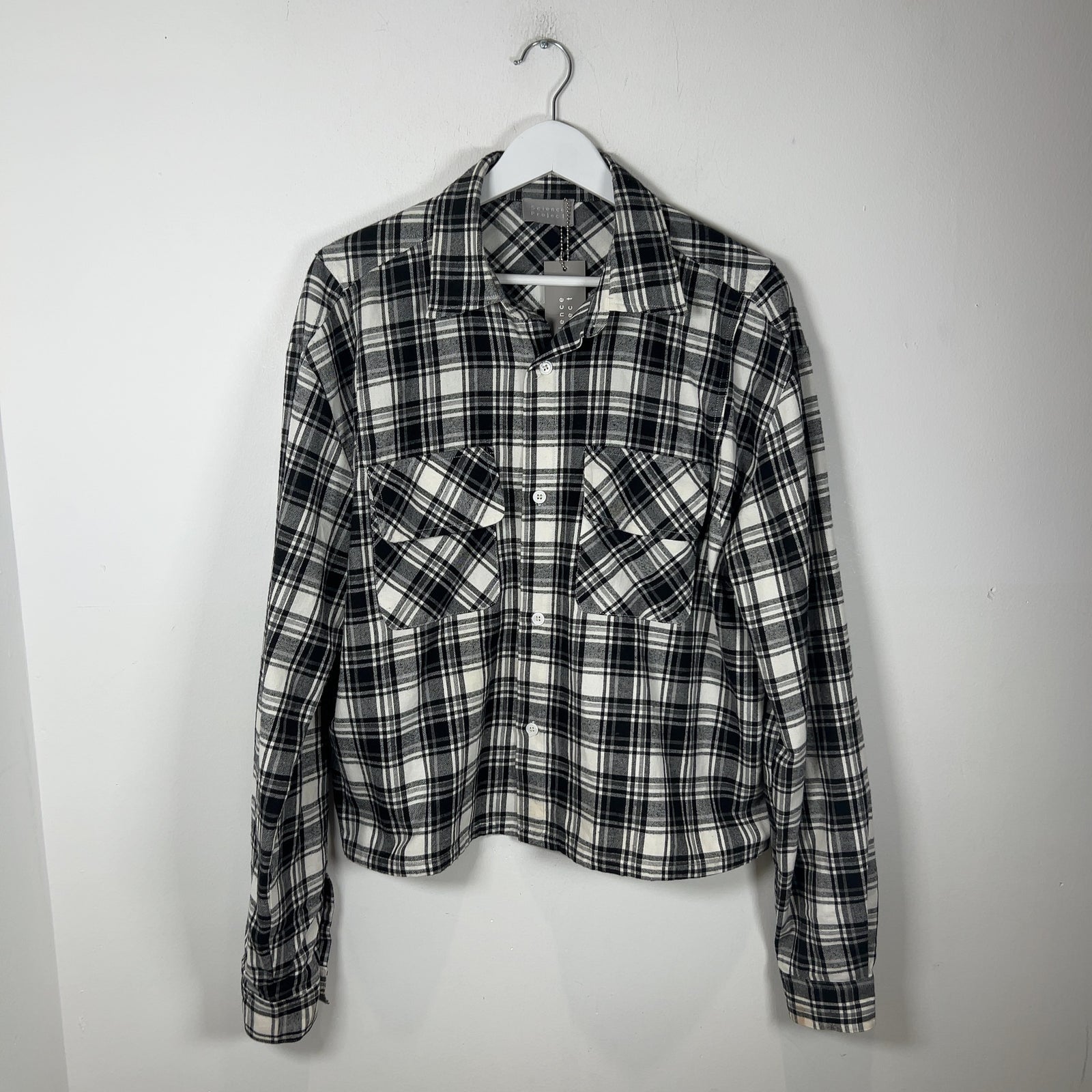 Science Projects Cropped Flannel Shirt