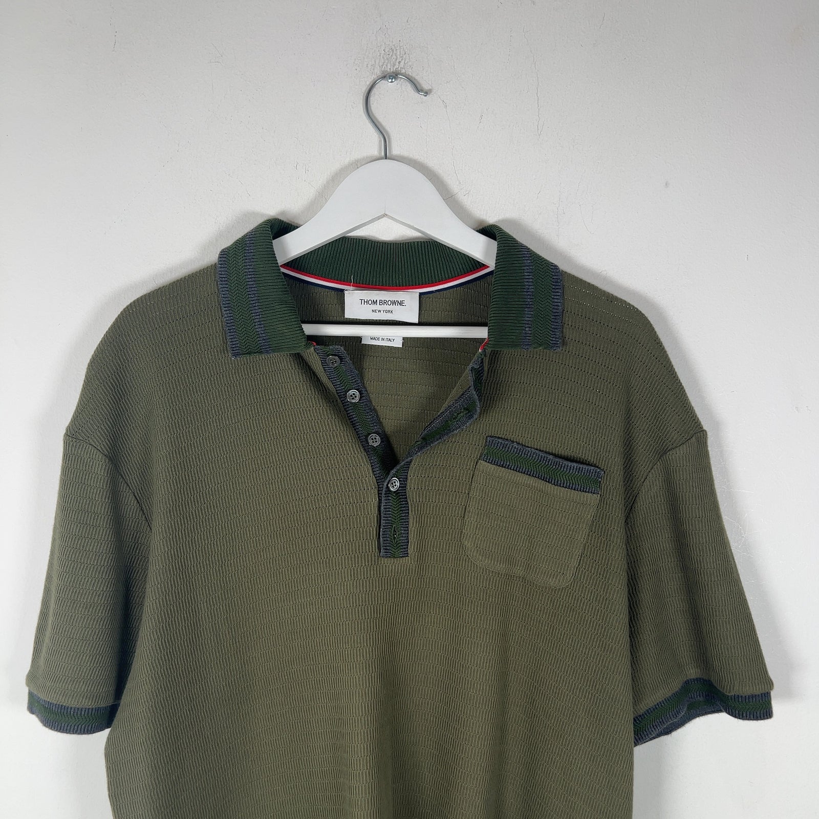 Thom Browne Striped Knit Polo