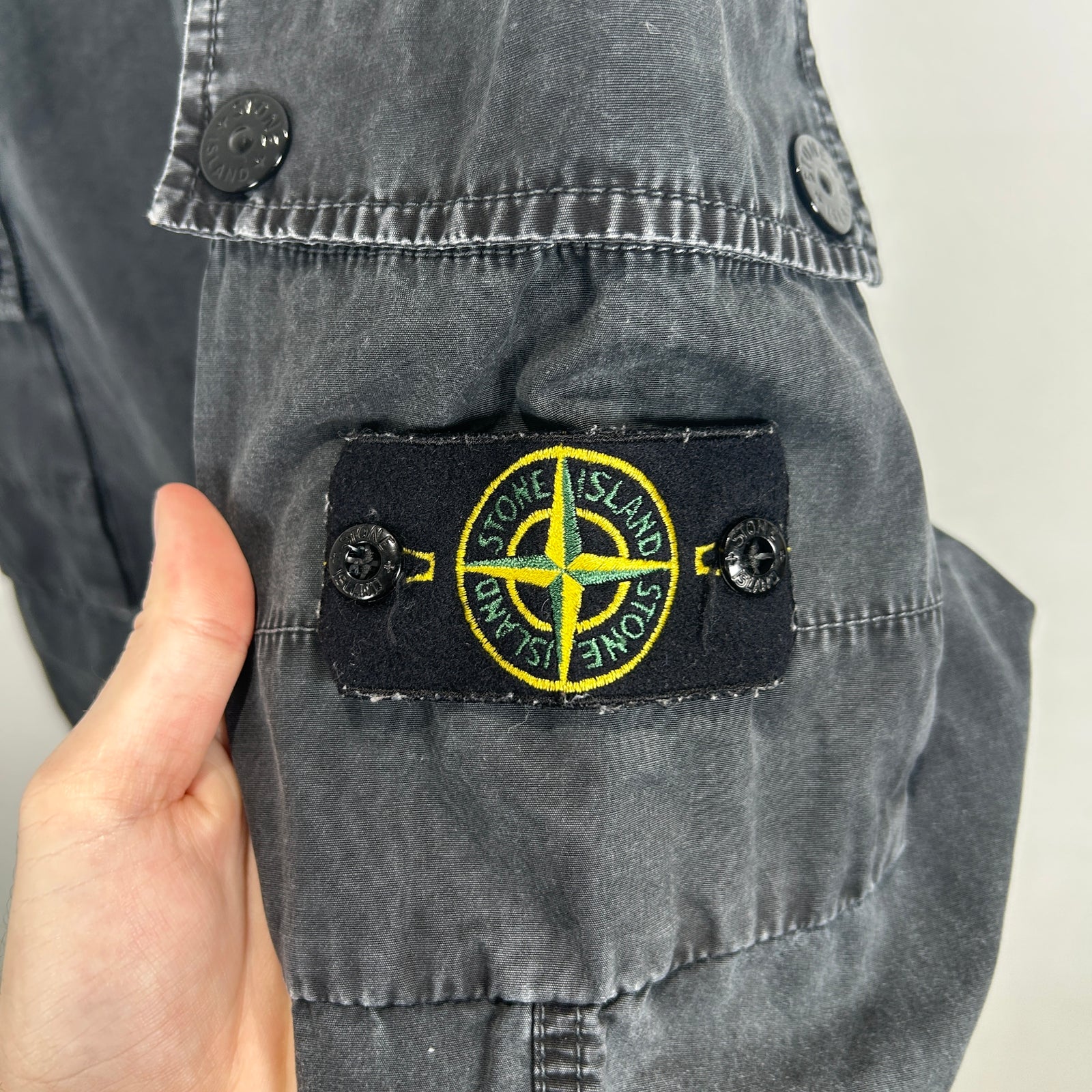 Stone Island Black Washed Cargo Pants Size 30