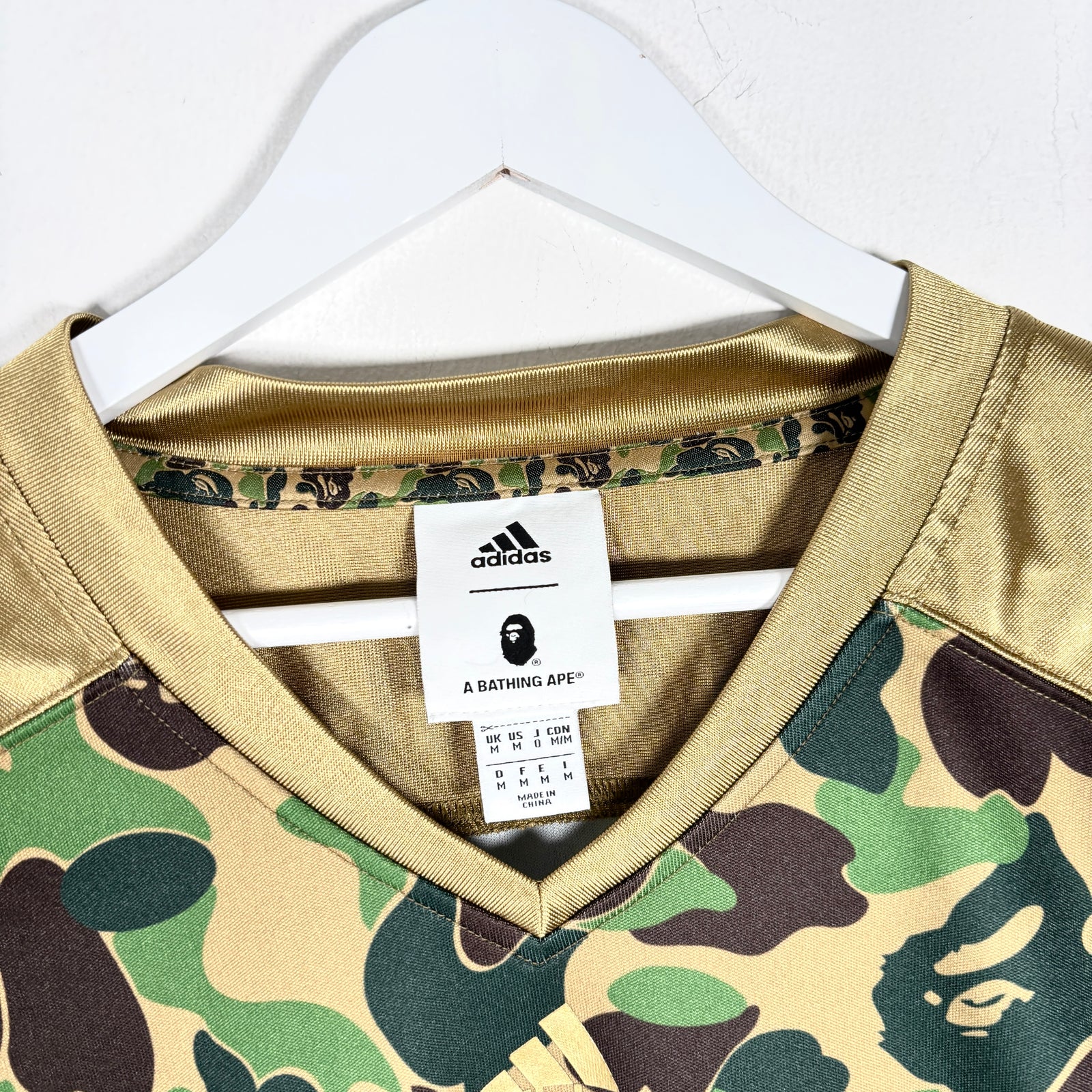 Bape Camo/Gold '93' Football Jersey Size M