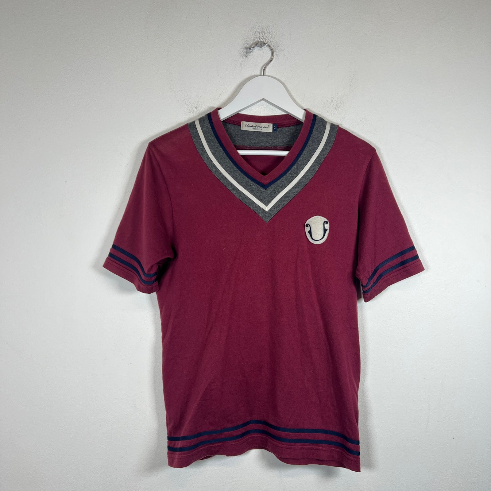 Undercover Burgundy V-Neck T-shirt Size S