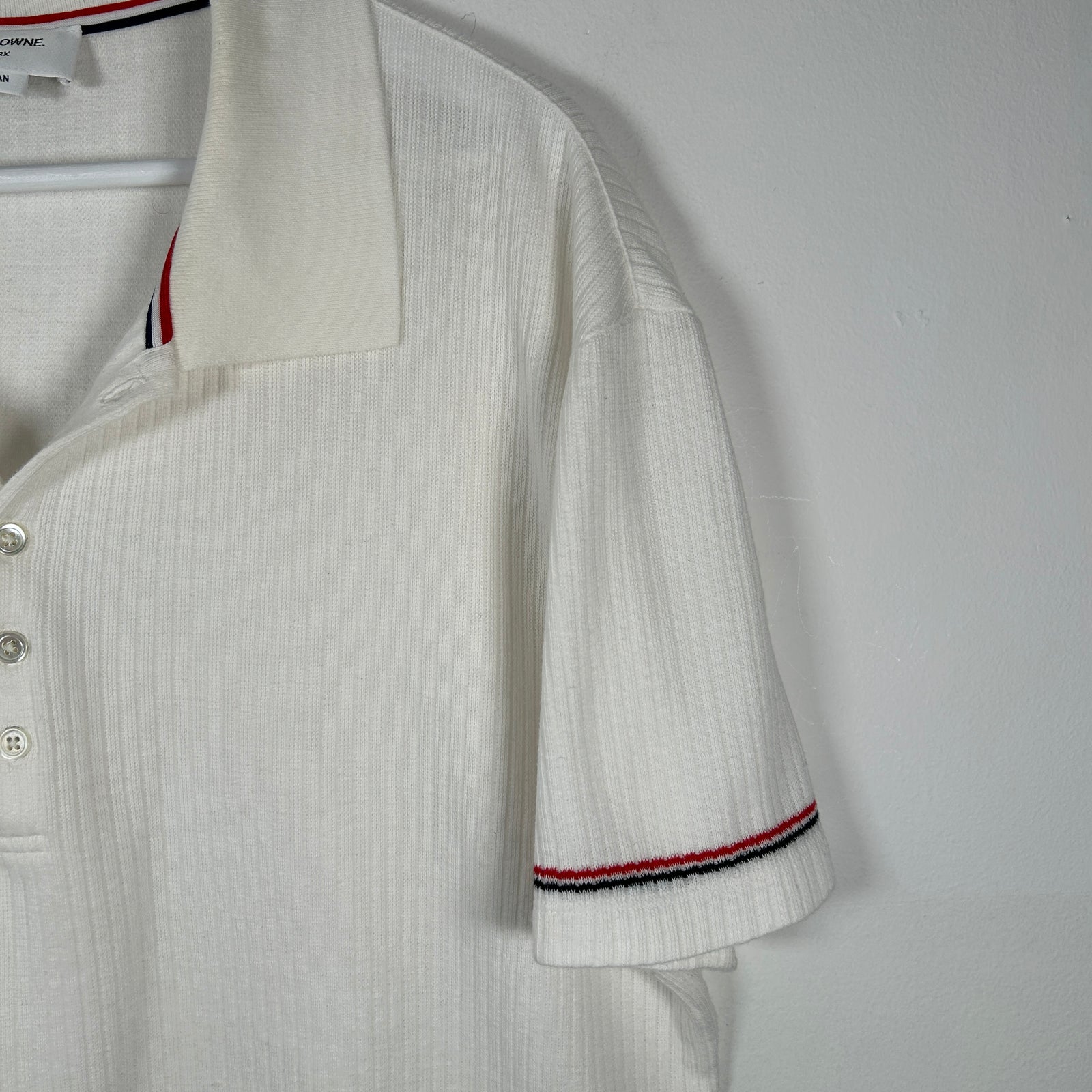 Thom Browne White Knit Polo Size 5