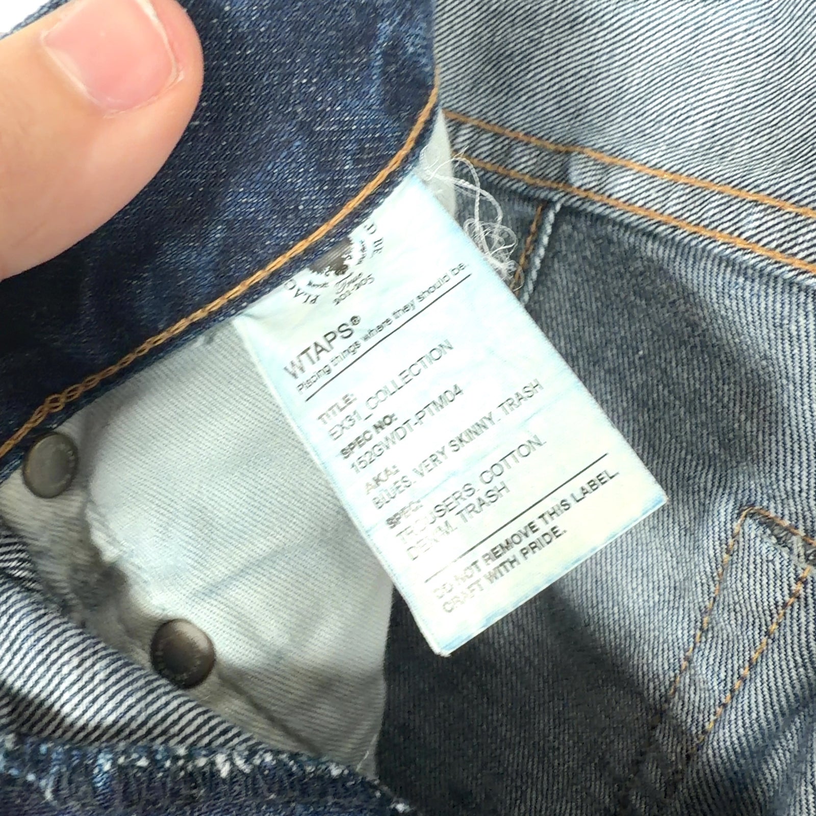 WTAPS High Rise Distressed Jeans