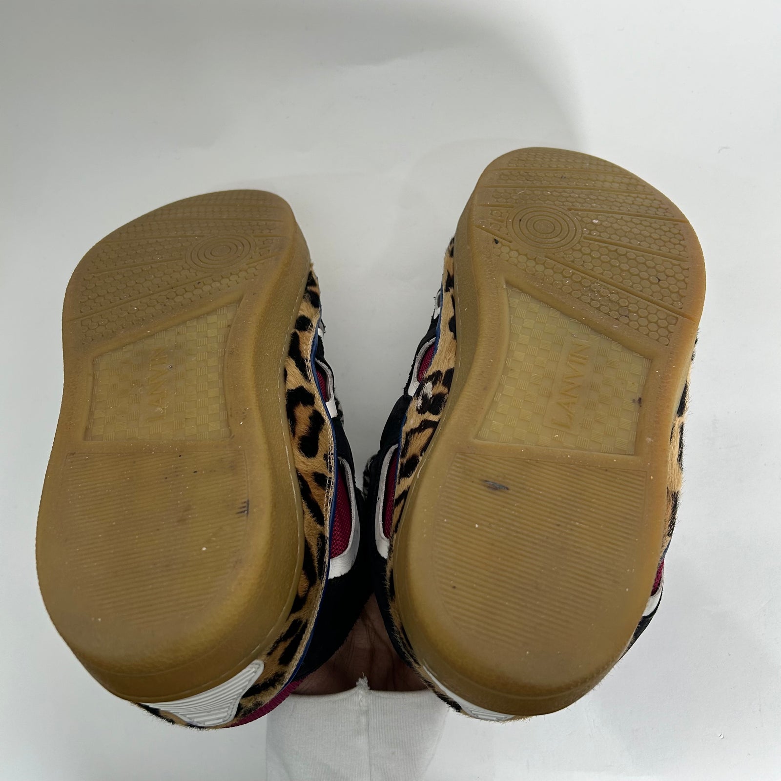 Lanvin Curb Leopard Sneakers Size 13