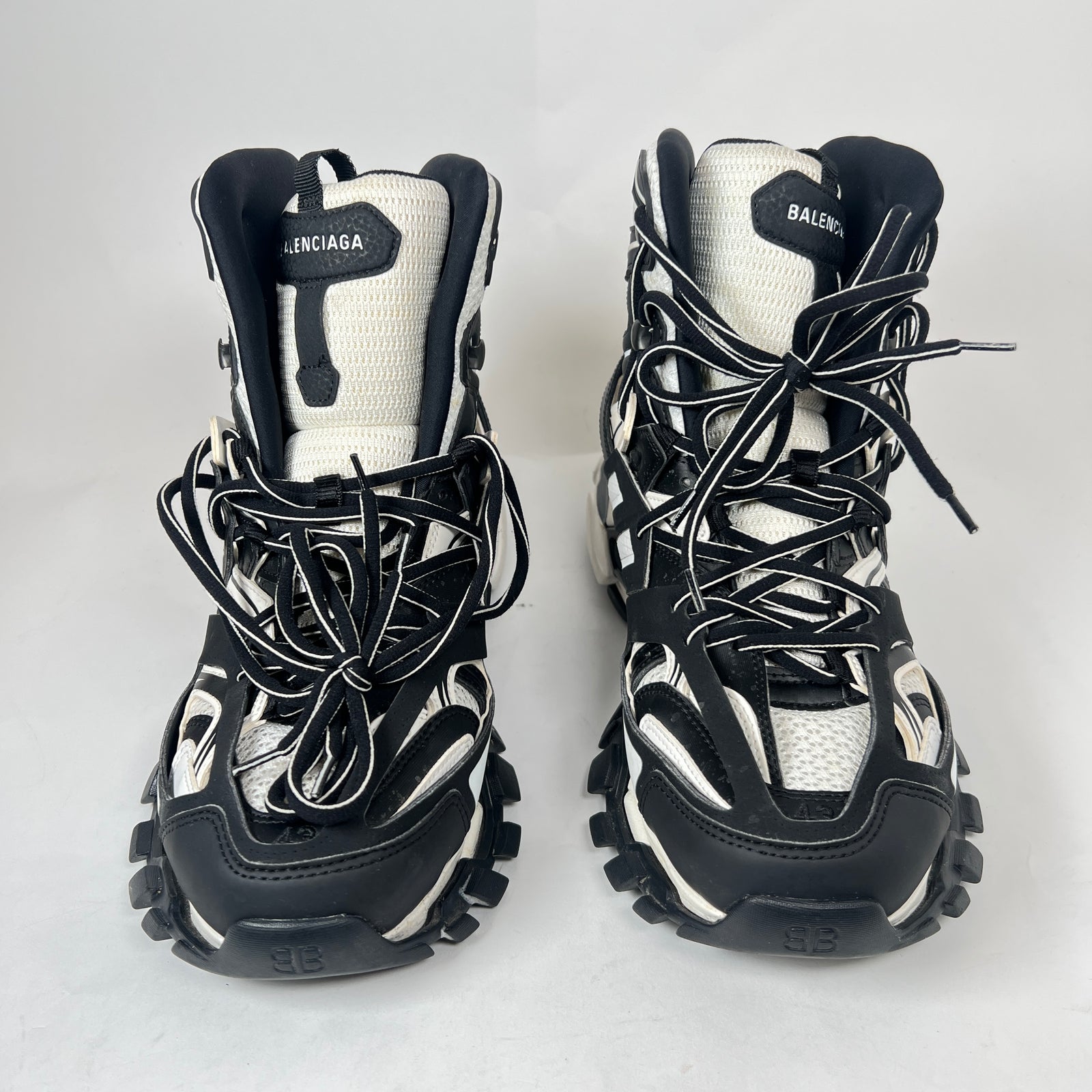 Balenciaga White/Black Hike High-Top Track Sneaker Size 43