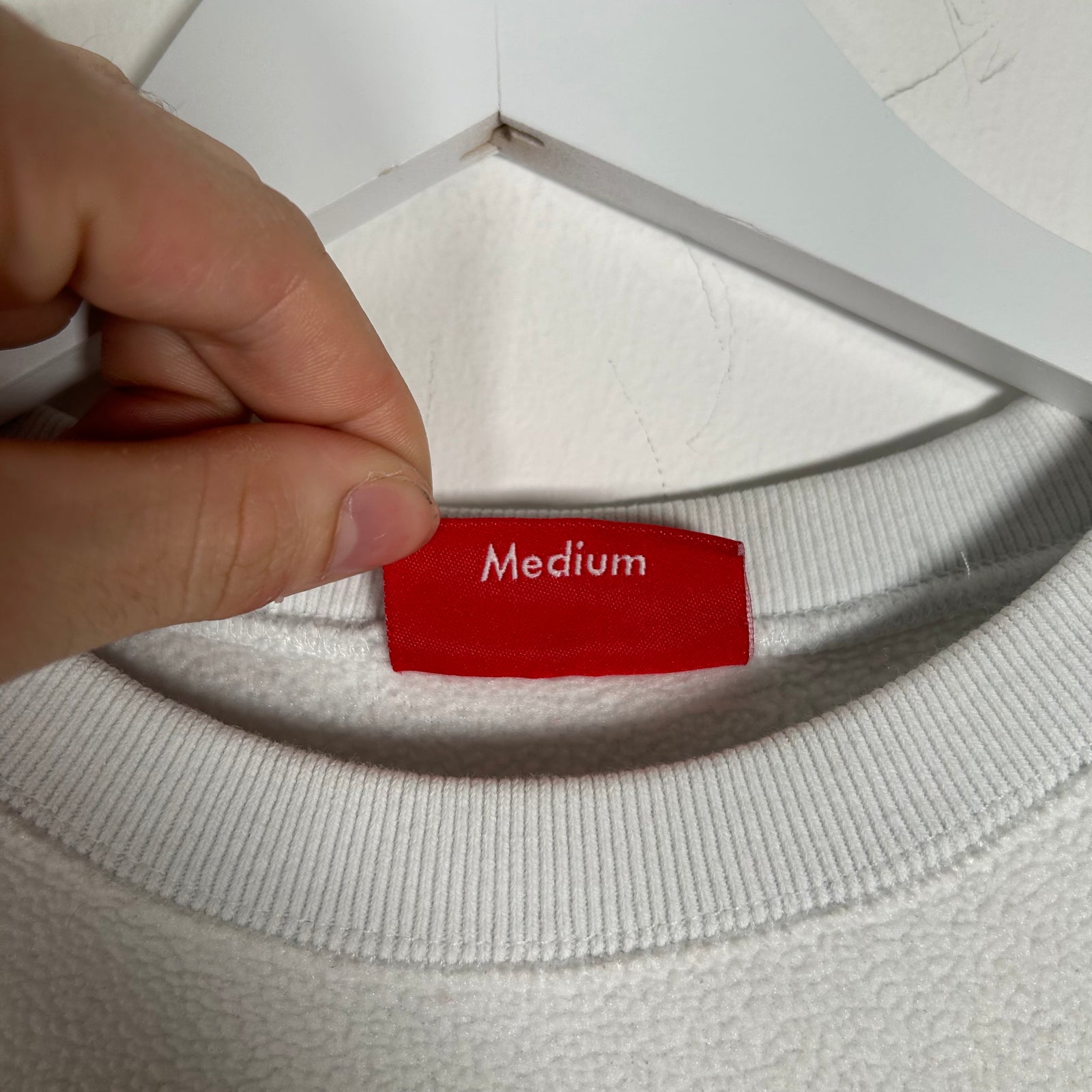 Supreme Polartec White Fleece Crewneck Size M