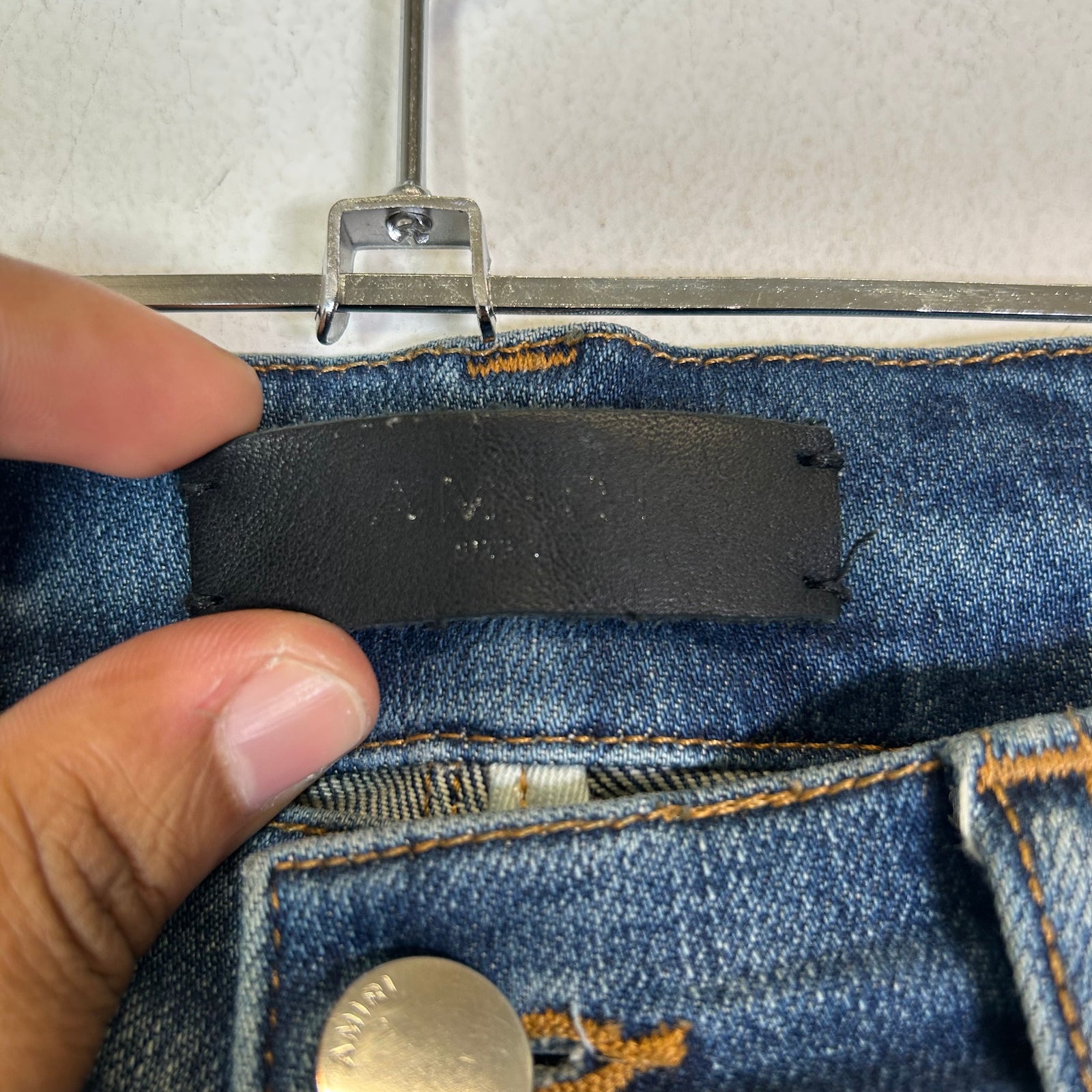 Amiri MX1 Indigo Black Patch Jeans