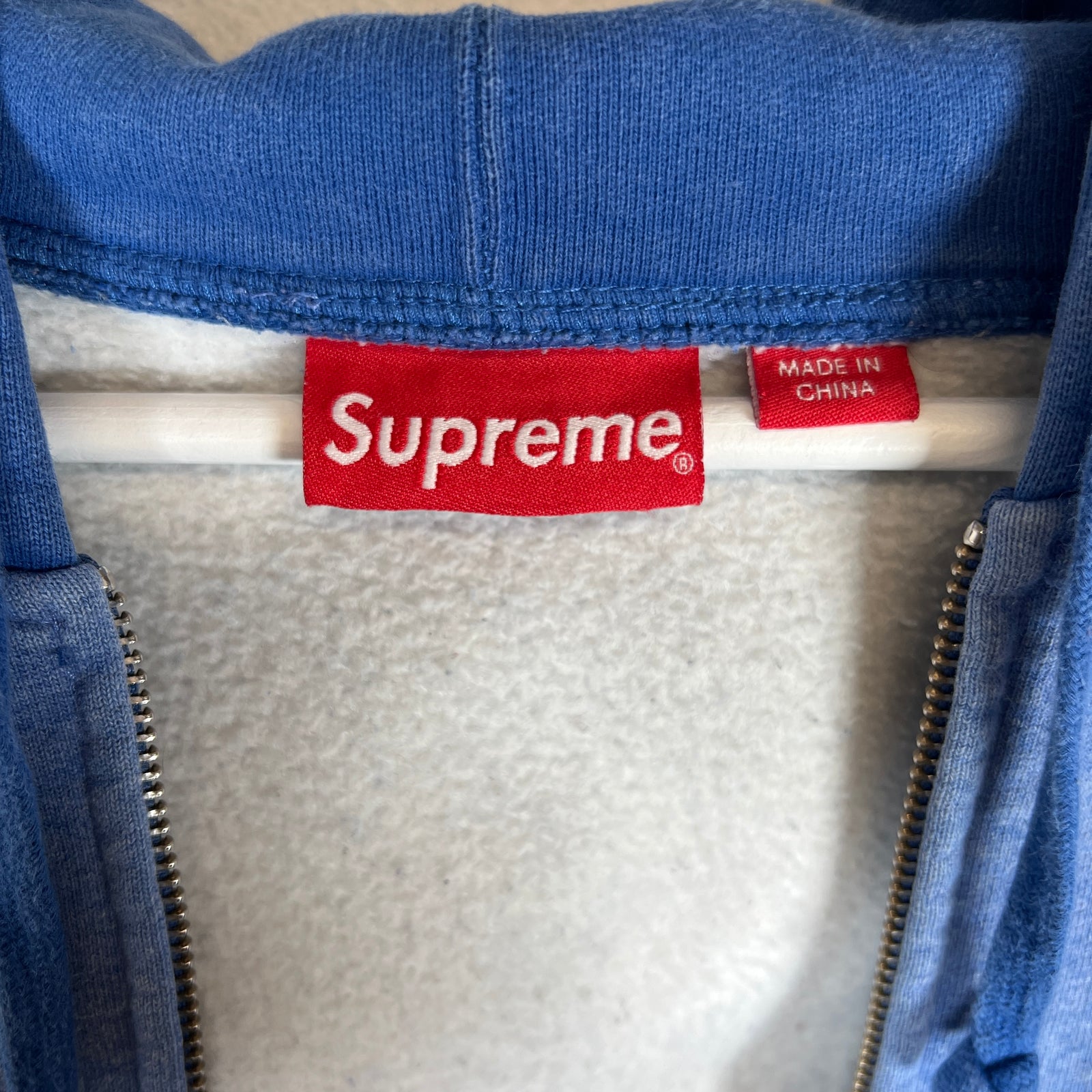 Supreme Blue Gonz Applique Zip-Up Hoodie Size M