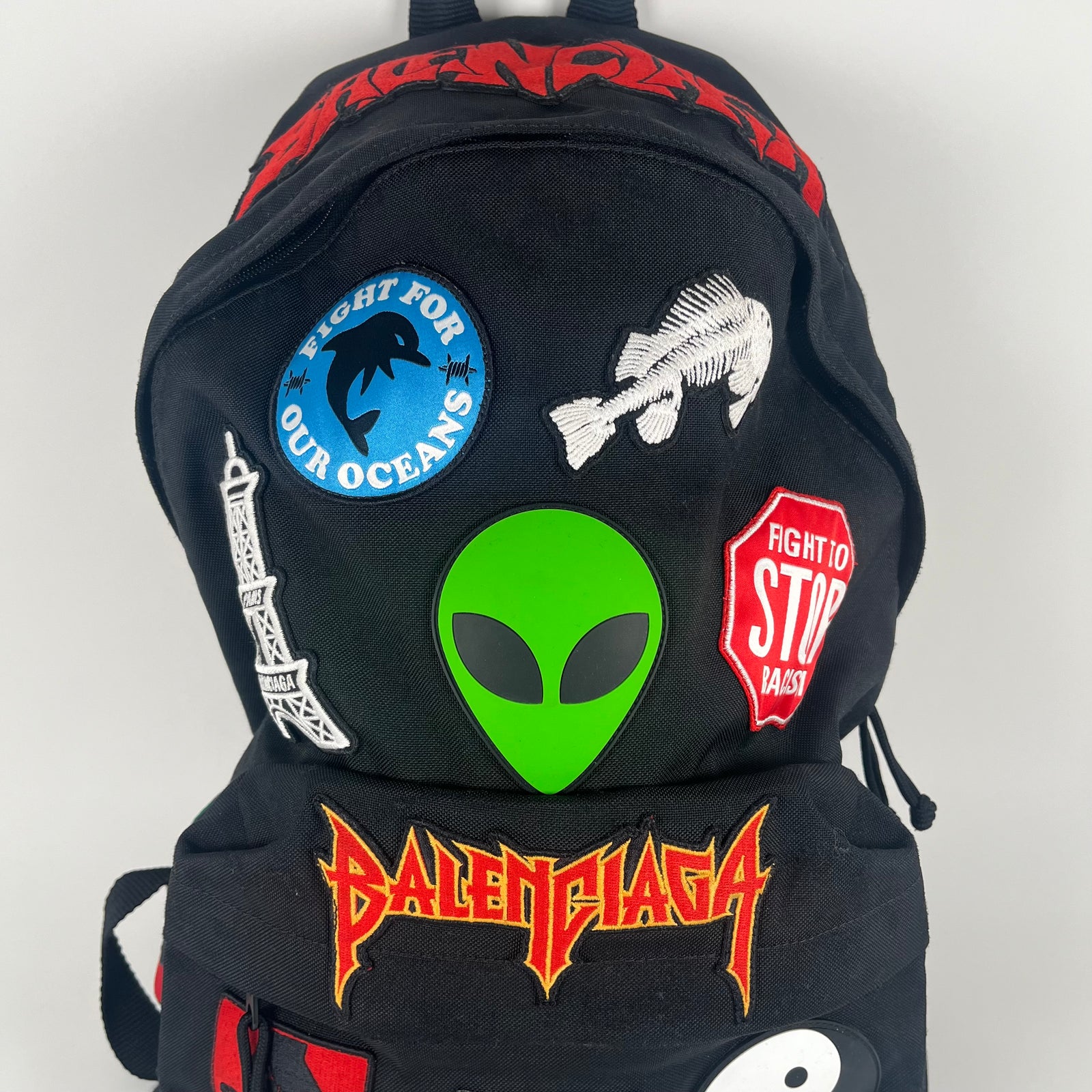 Balenciaga Black Multi-Patch Explorer Backpack