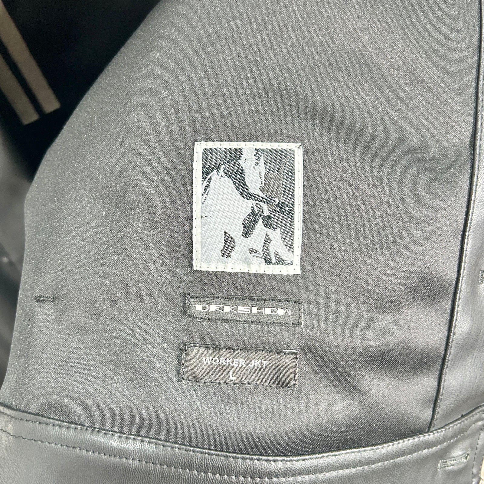 Rick Owens DrkShdw Black Leather Work Jacket Size L
