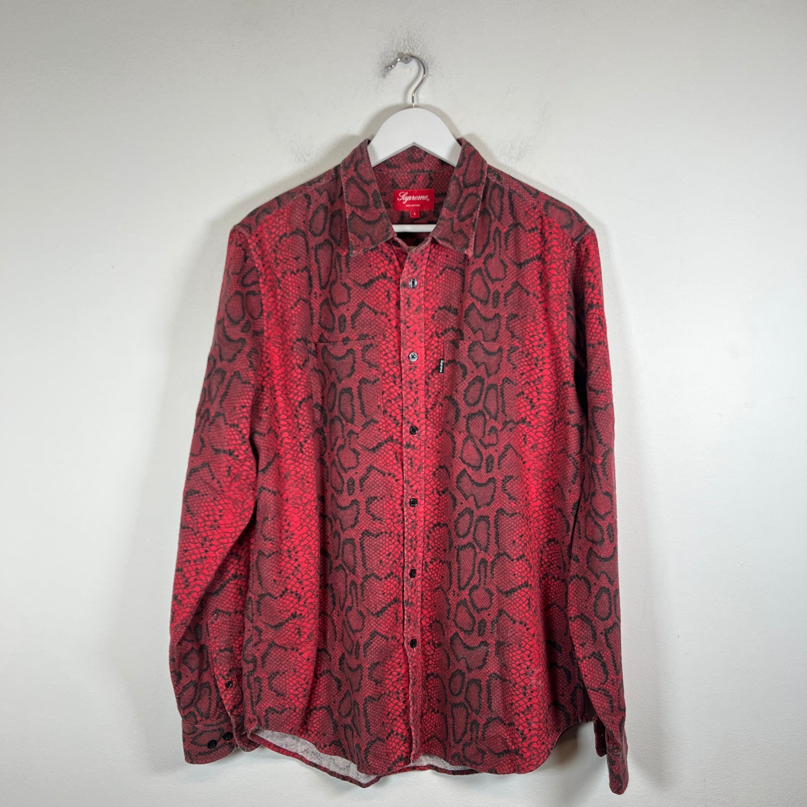 Supreme Red Python Flannel Size L
