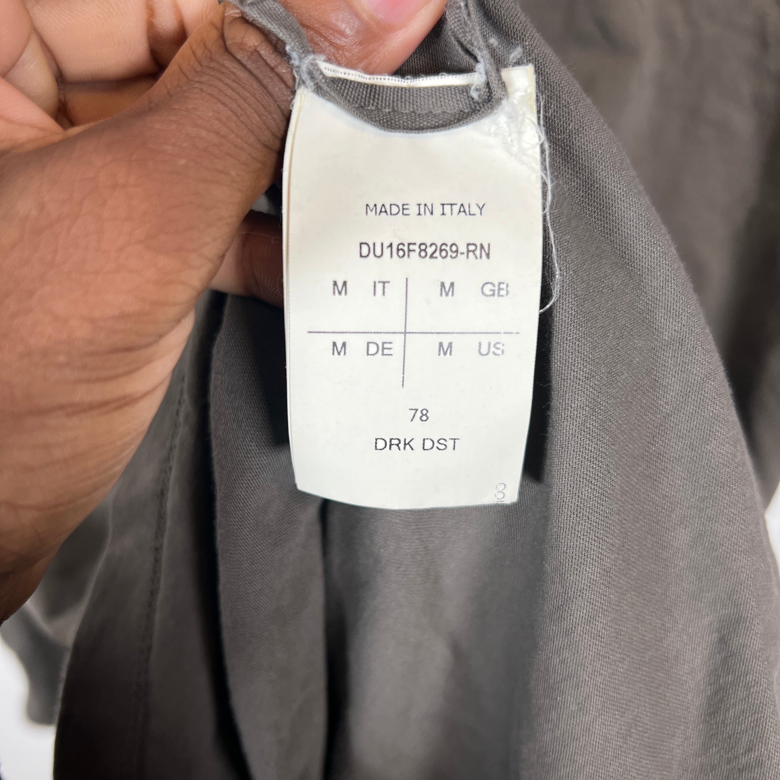 Rick Owens Drkshdw Dust Double Layer Longsleeve Size M