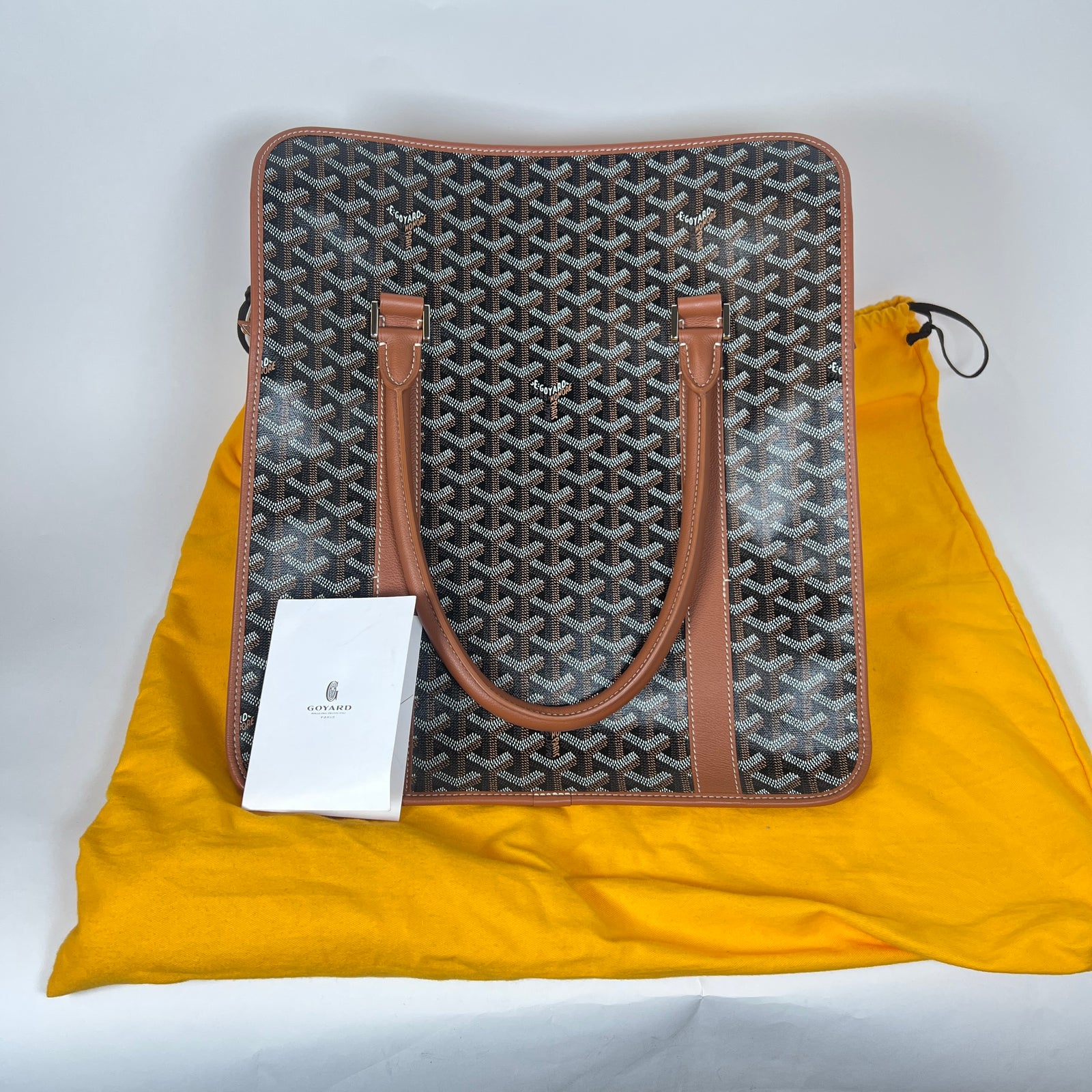 Goyard Black/Brown Goyardine Bourgogne Tote Bag