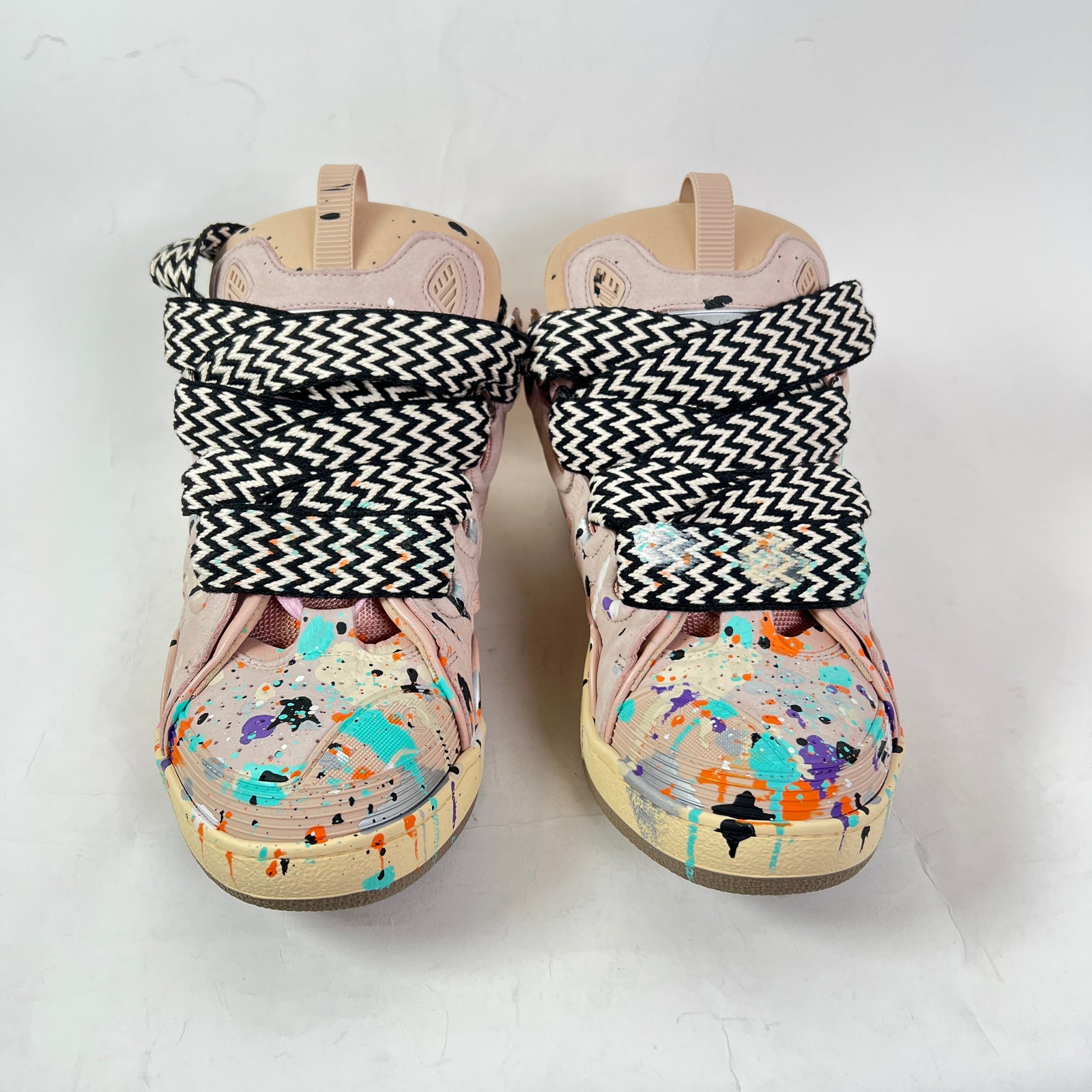 Lanvin X Gallery Dept Pink Paint Splatter Curb Sneaker Size 45