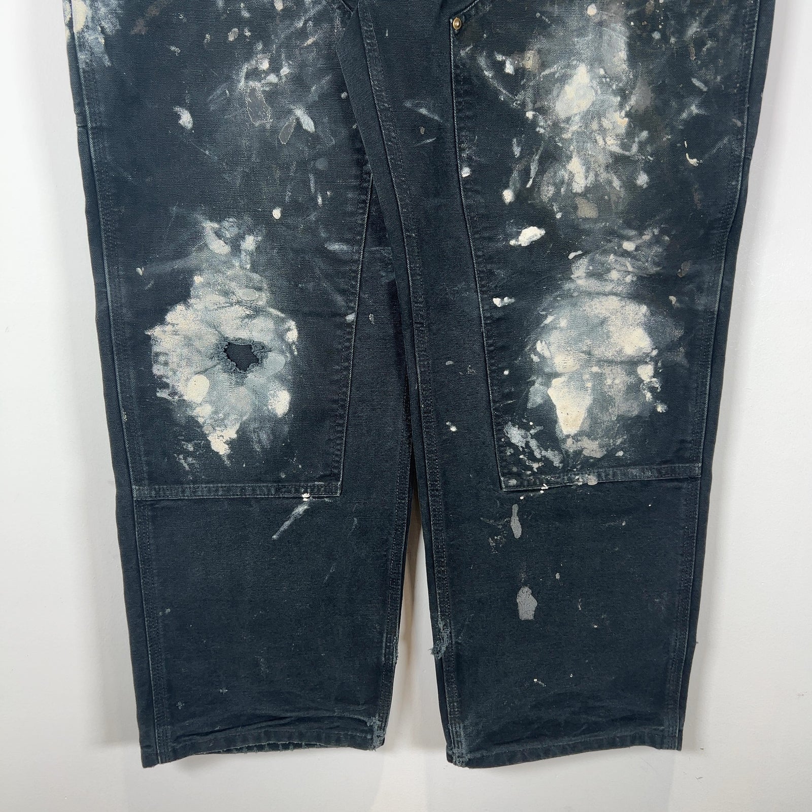 Carhartt White Paint Splatter Black 'Double Knee' Carpenter Pants